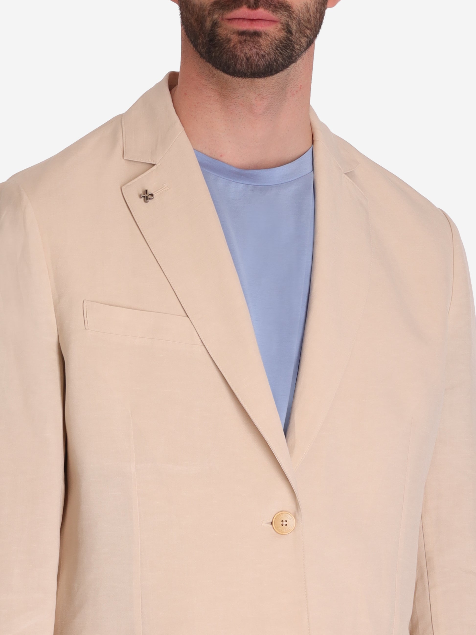Jacket Alloro In Lightweight Linen-Viscose Fabric