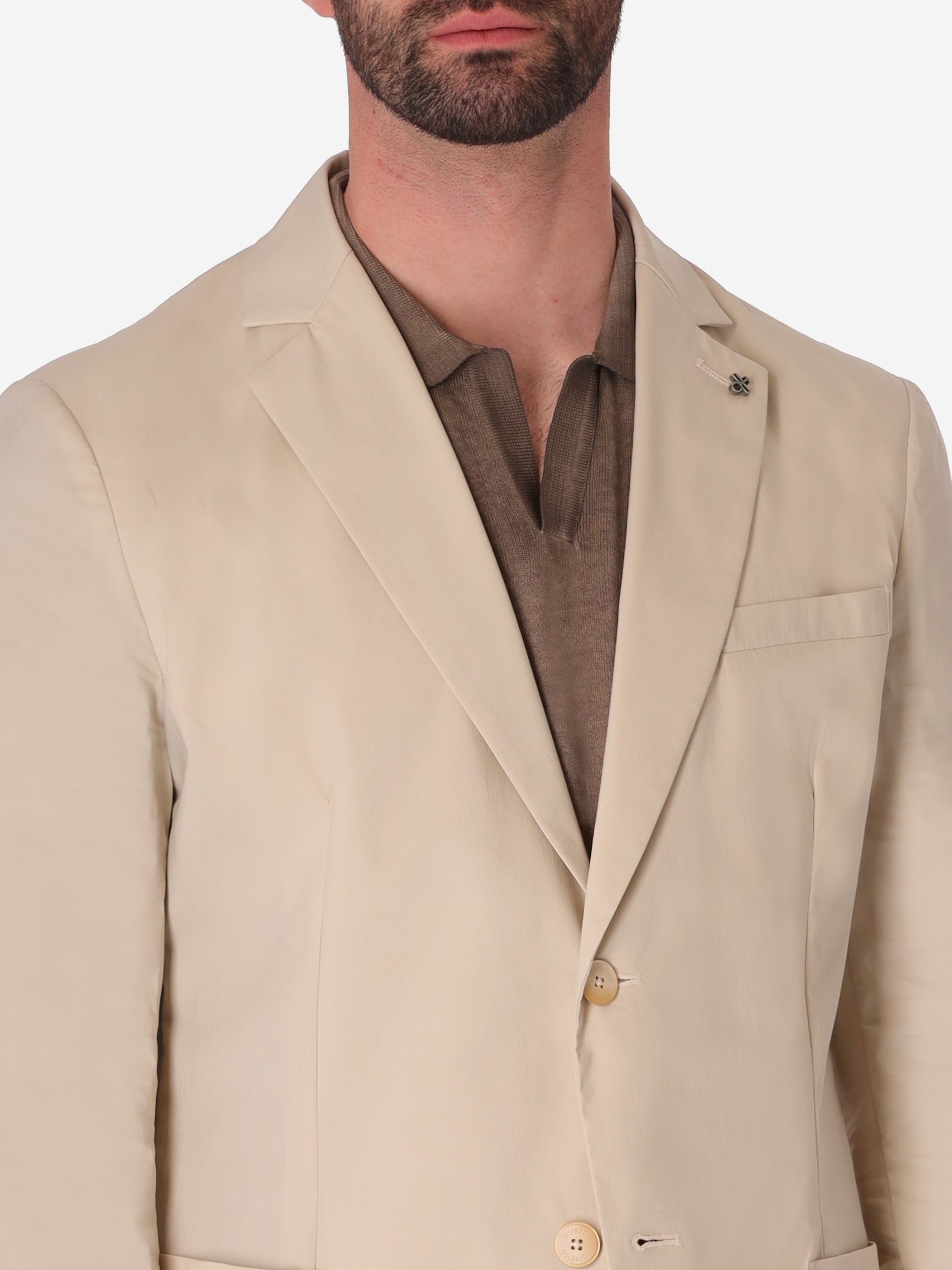 Giacca Grano In Tessuto Misto Cotone Nylon Ultraleggero