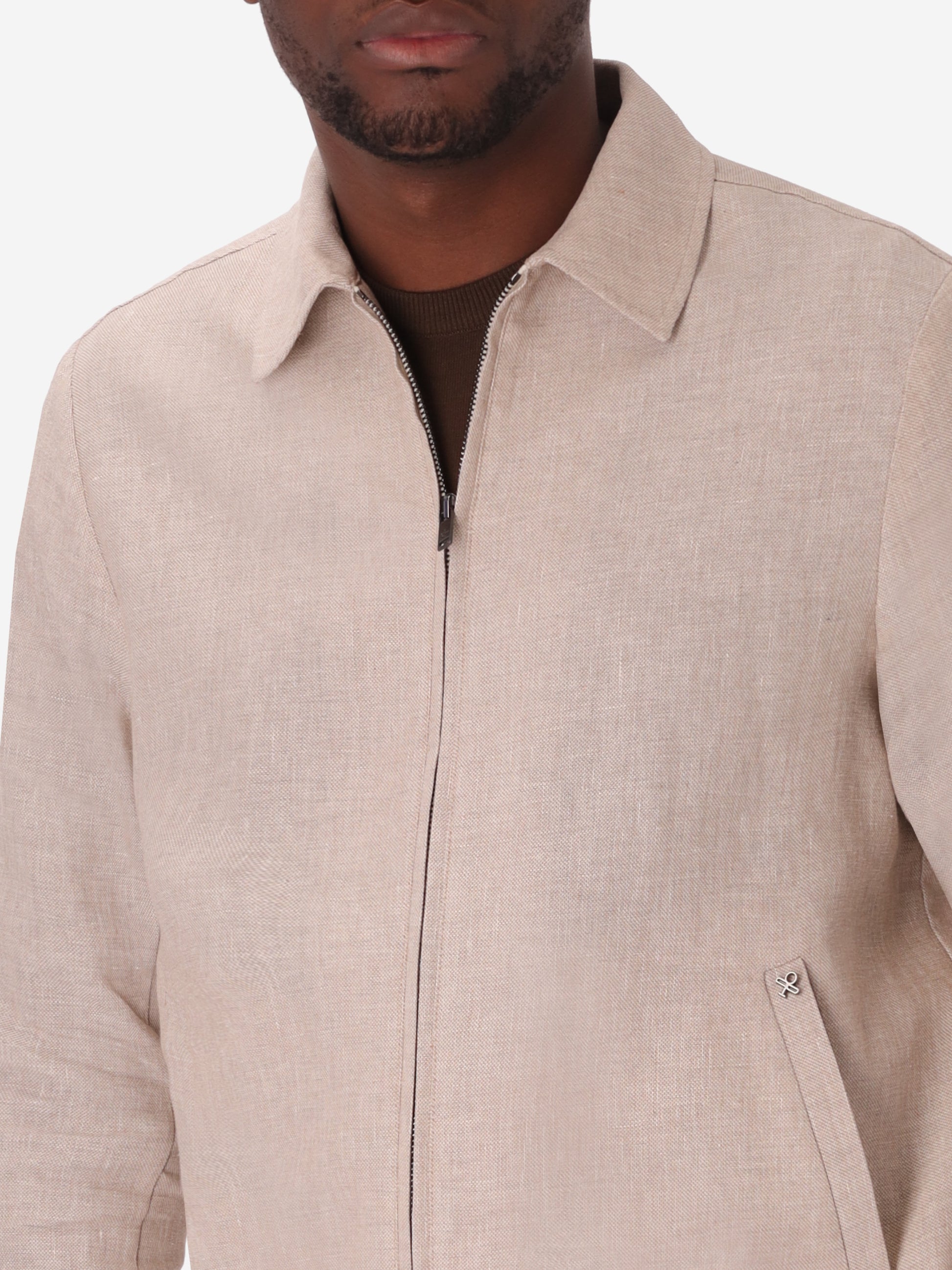 Aviator Jacket Certo In Soft-Touch Linen Blend Fabric