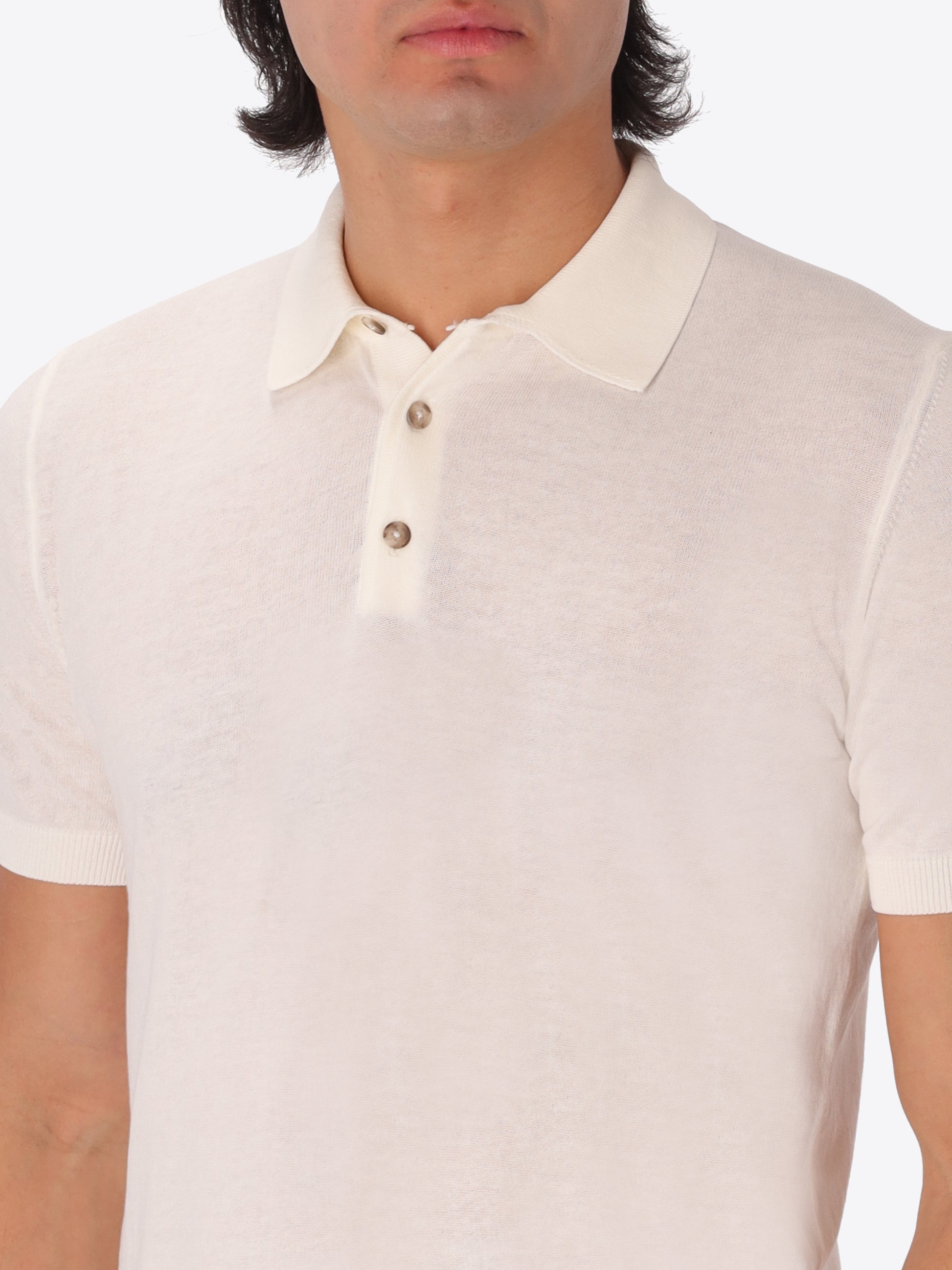 Polo Carrara In Garment-Dyed Cotton Crepe Yarn