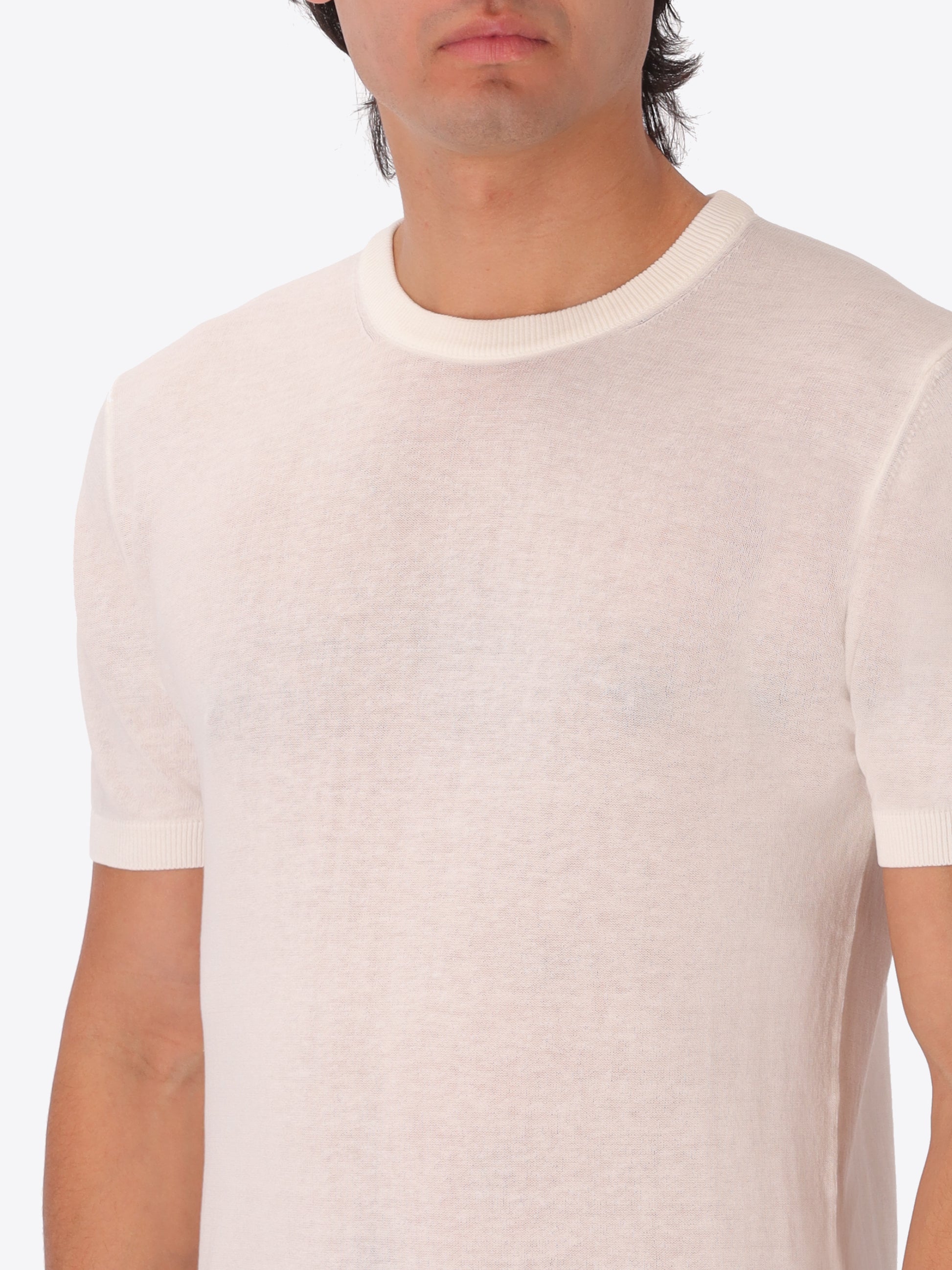 T-Shirt Carrara In Garment-Dyed Cotton Crepe Yarn