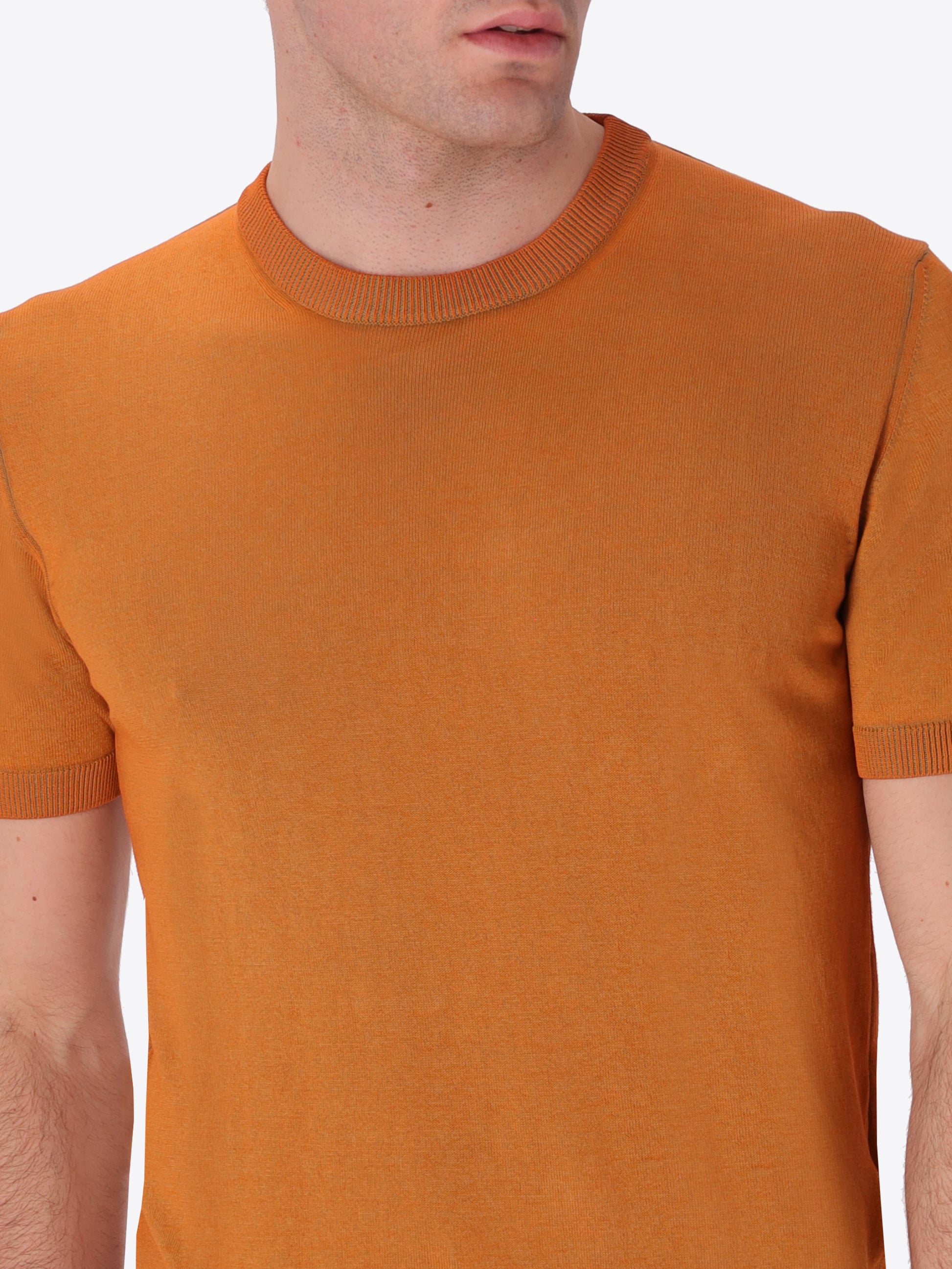 T-Shirt Granito In Cotone Tinto In Capo Con Doppia Tintura A Contrasto Interno/Esterno