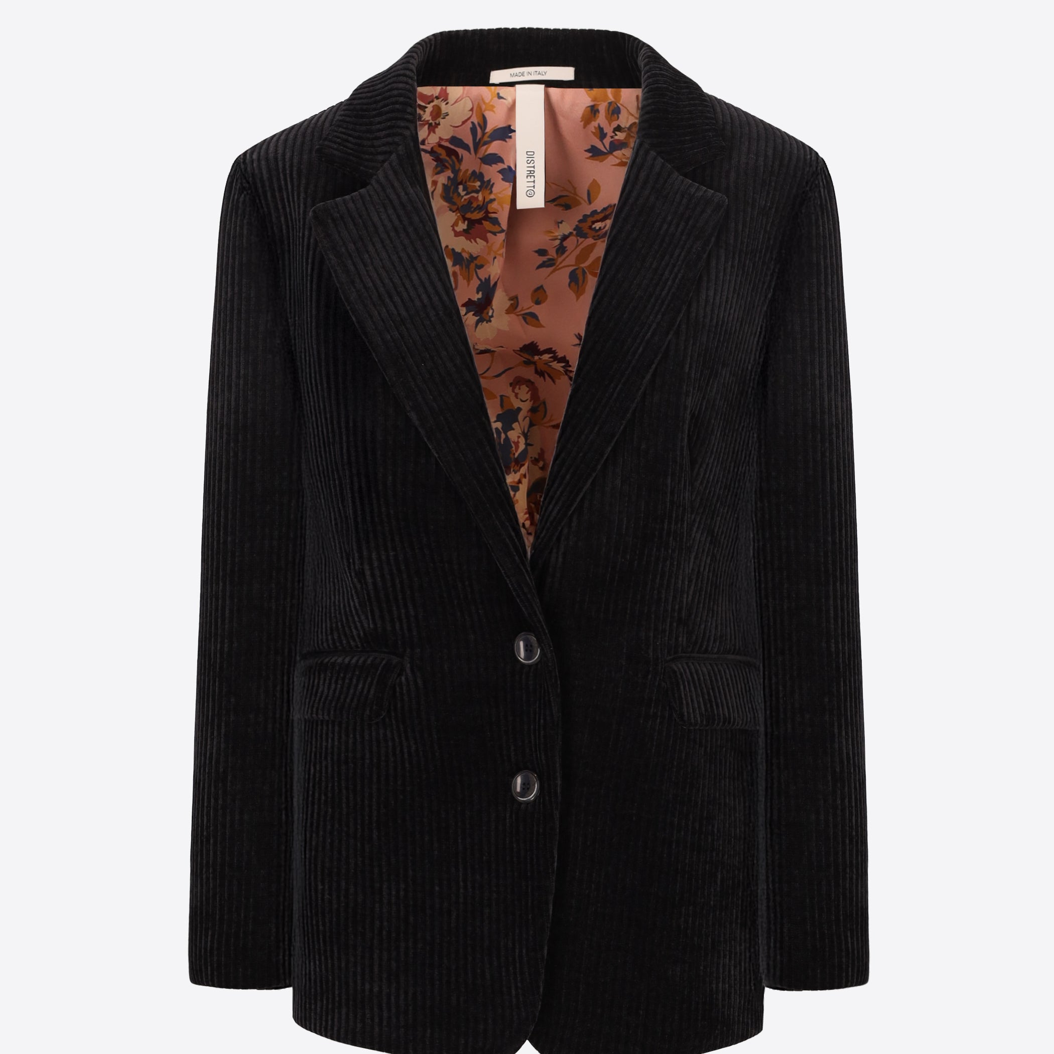 Distretto12 Torino Black 500-Wale Corduroy Regular Jacket - Woman - Product Still Life