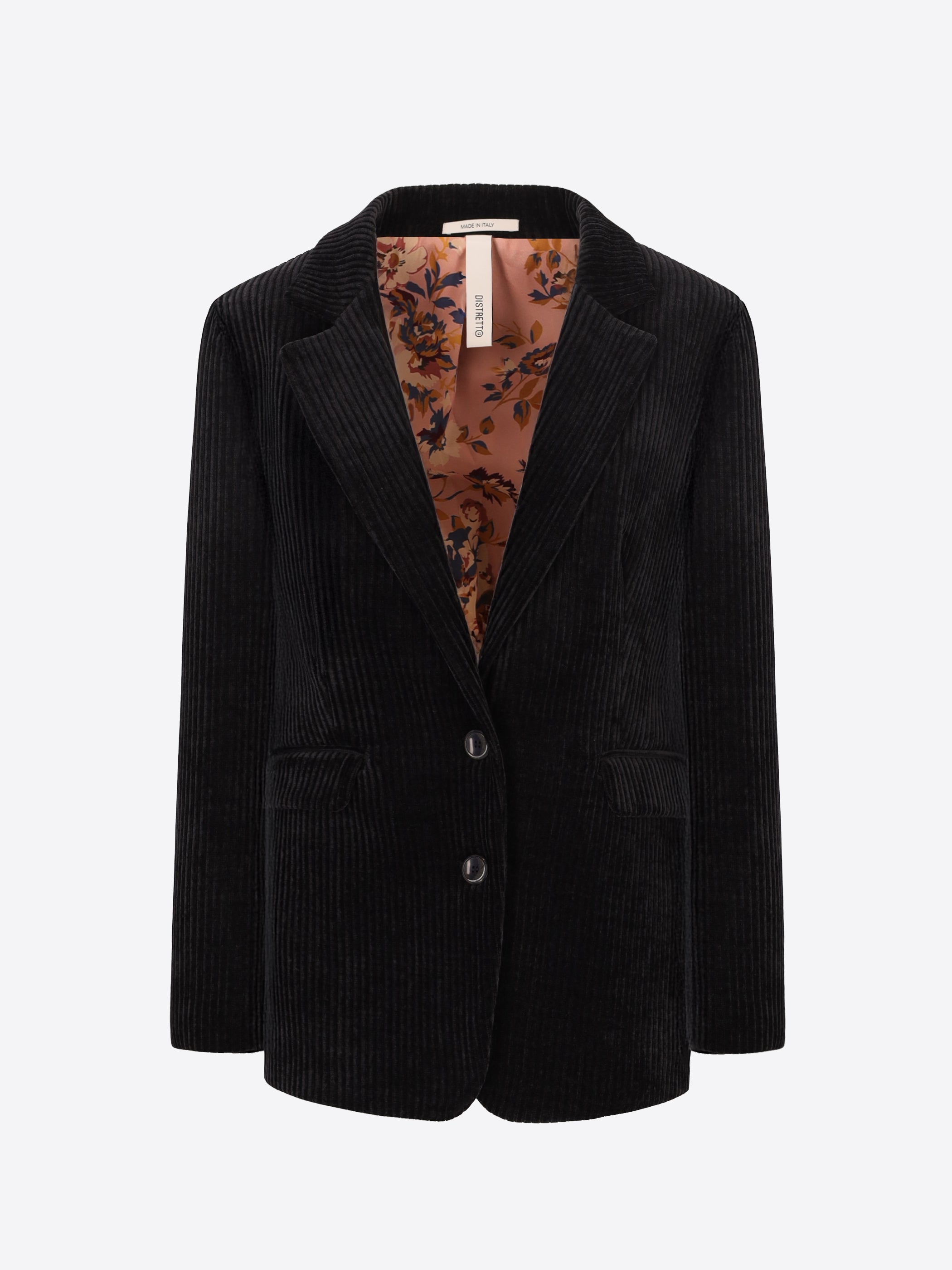 Distretto12 Torino Black 500-Wale Corduroy Regular Jacket - Woman - Product Still Life