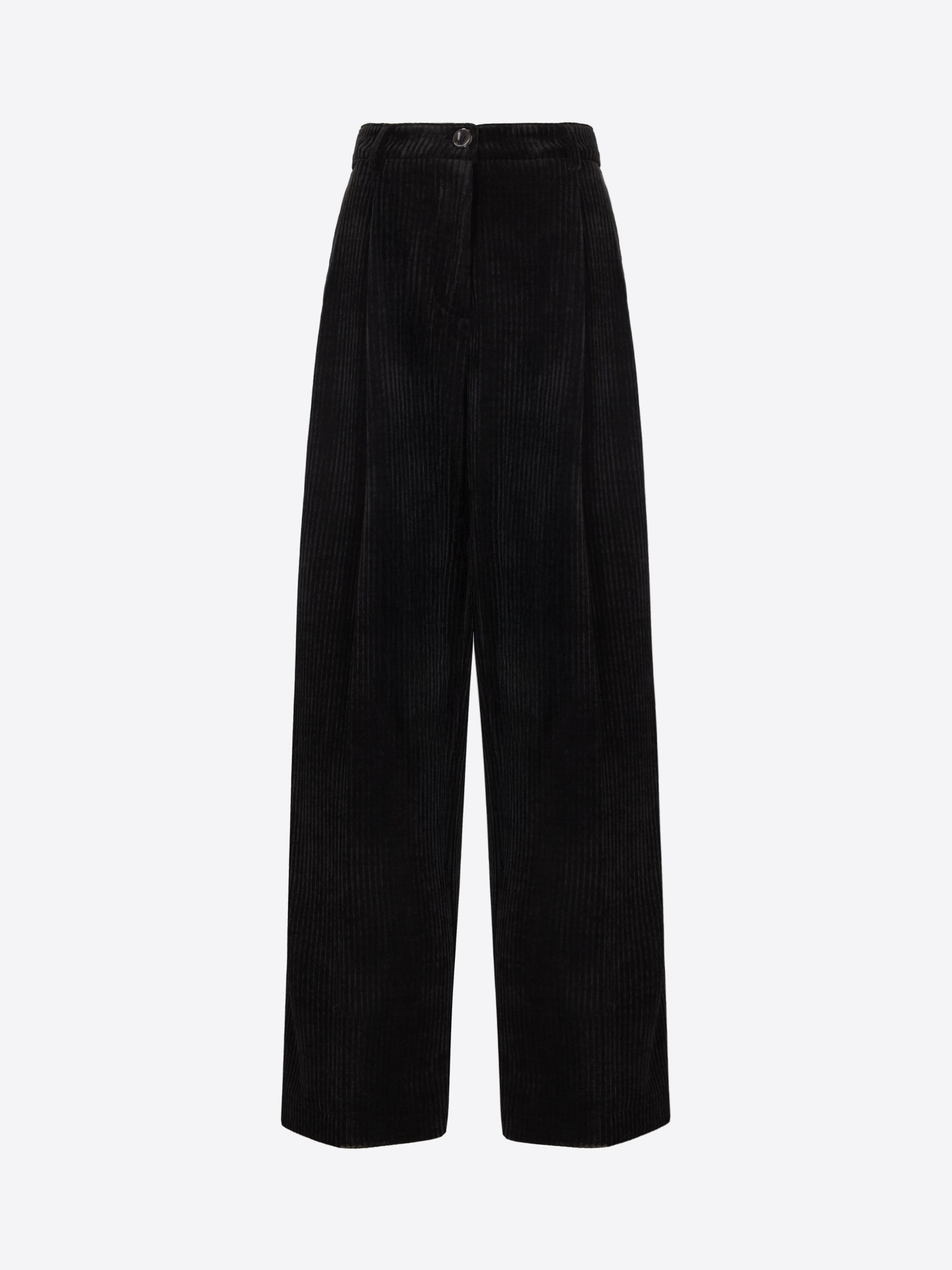 Distretto12 Torino Black 500-Wale Corduroy Regular Trousers - Woman - Product Still Life