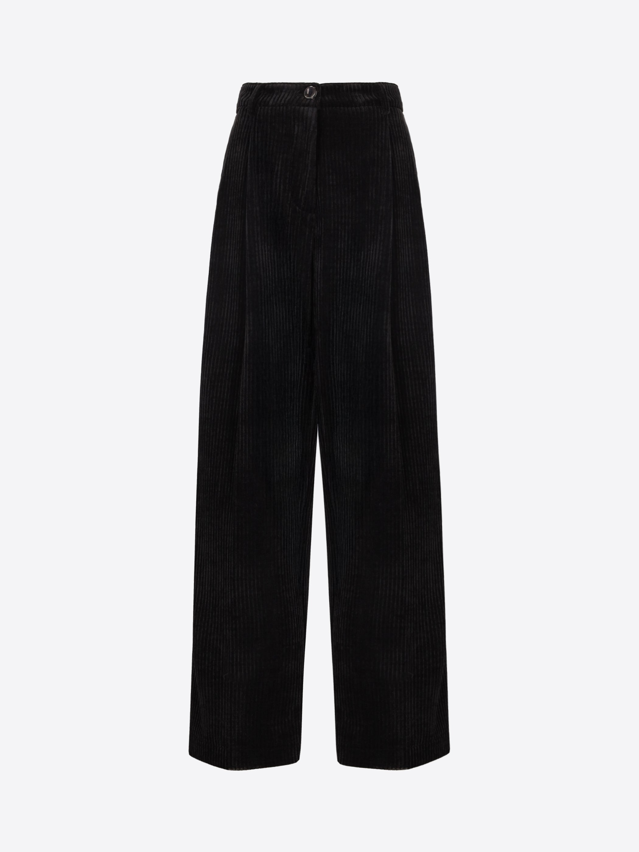 Distretto12 Torino Black 500-Wale Corduroy Regular Trousers - Woman - Product Still Life
