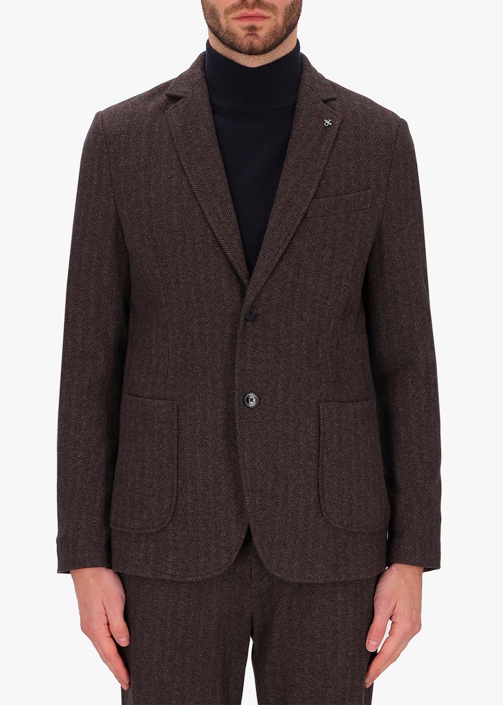 Bicolour Micro Lisca Fabric Jacket Herrin