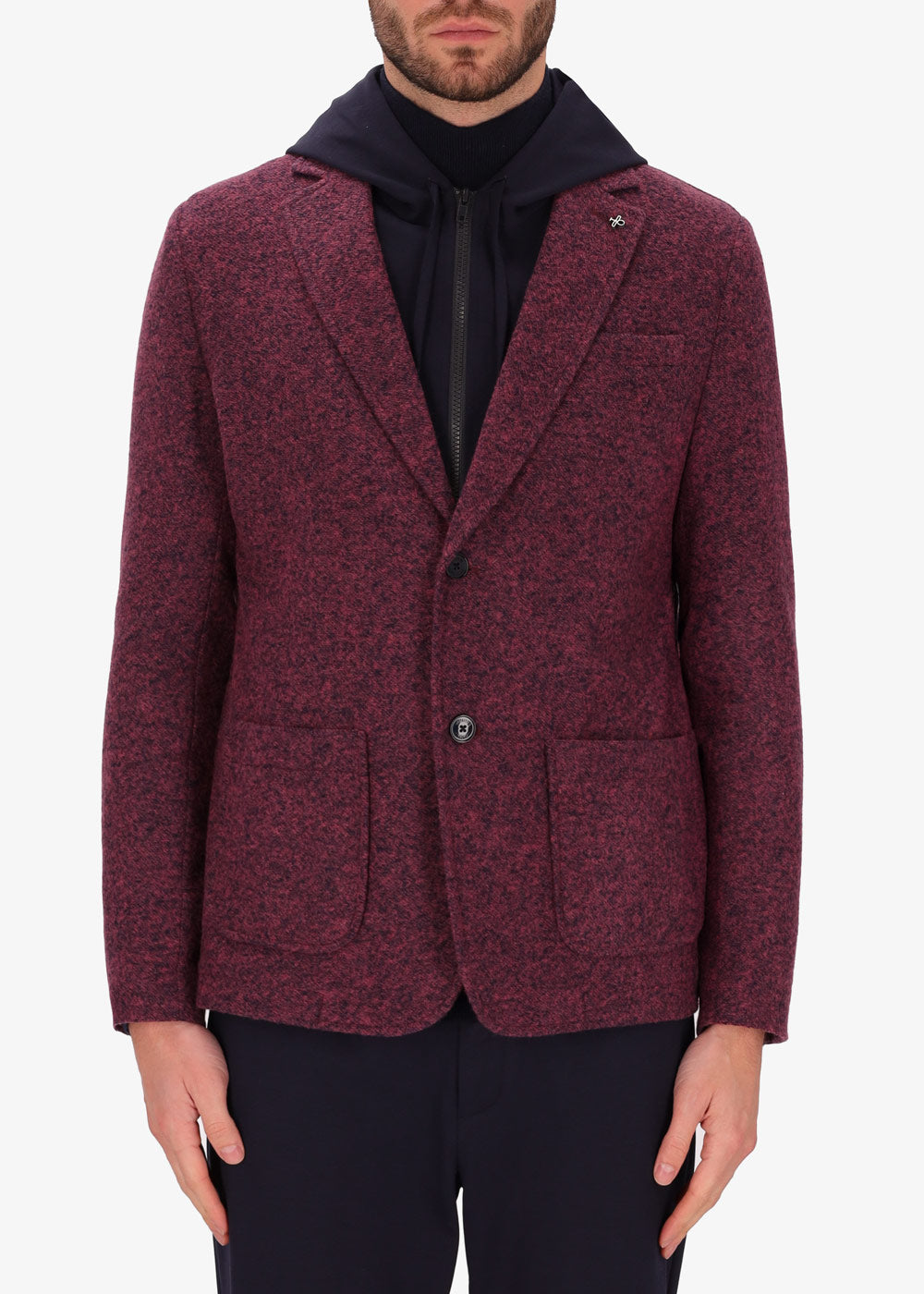 Boiled Wool Jacket Isaia and Detachable Hood