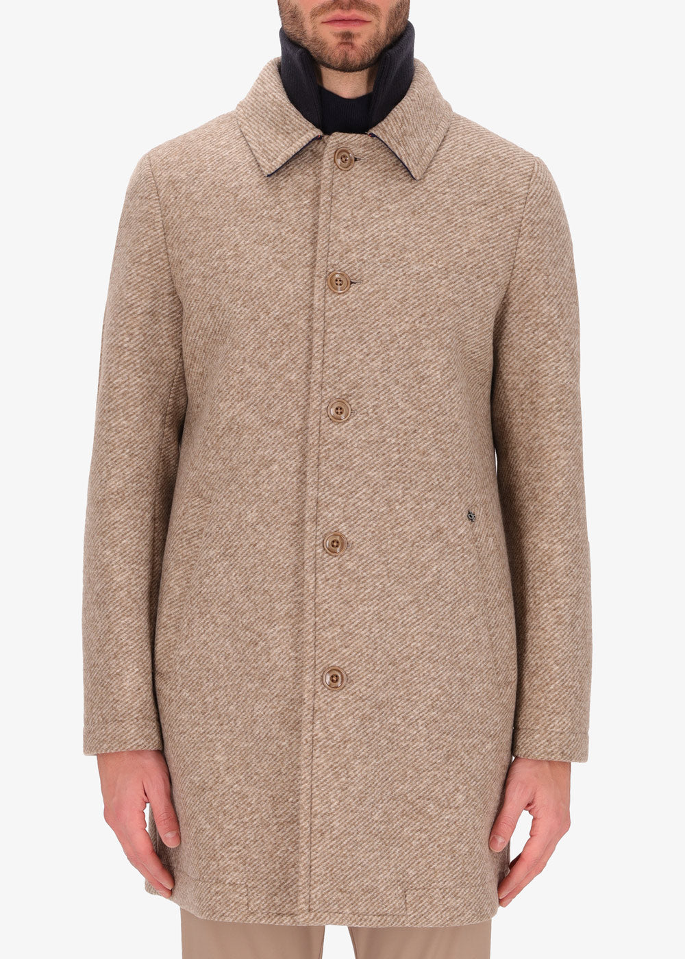 Trenchcoat Naum aus gekochter Wolle