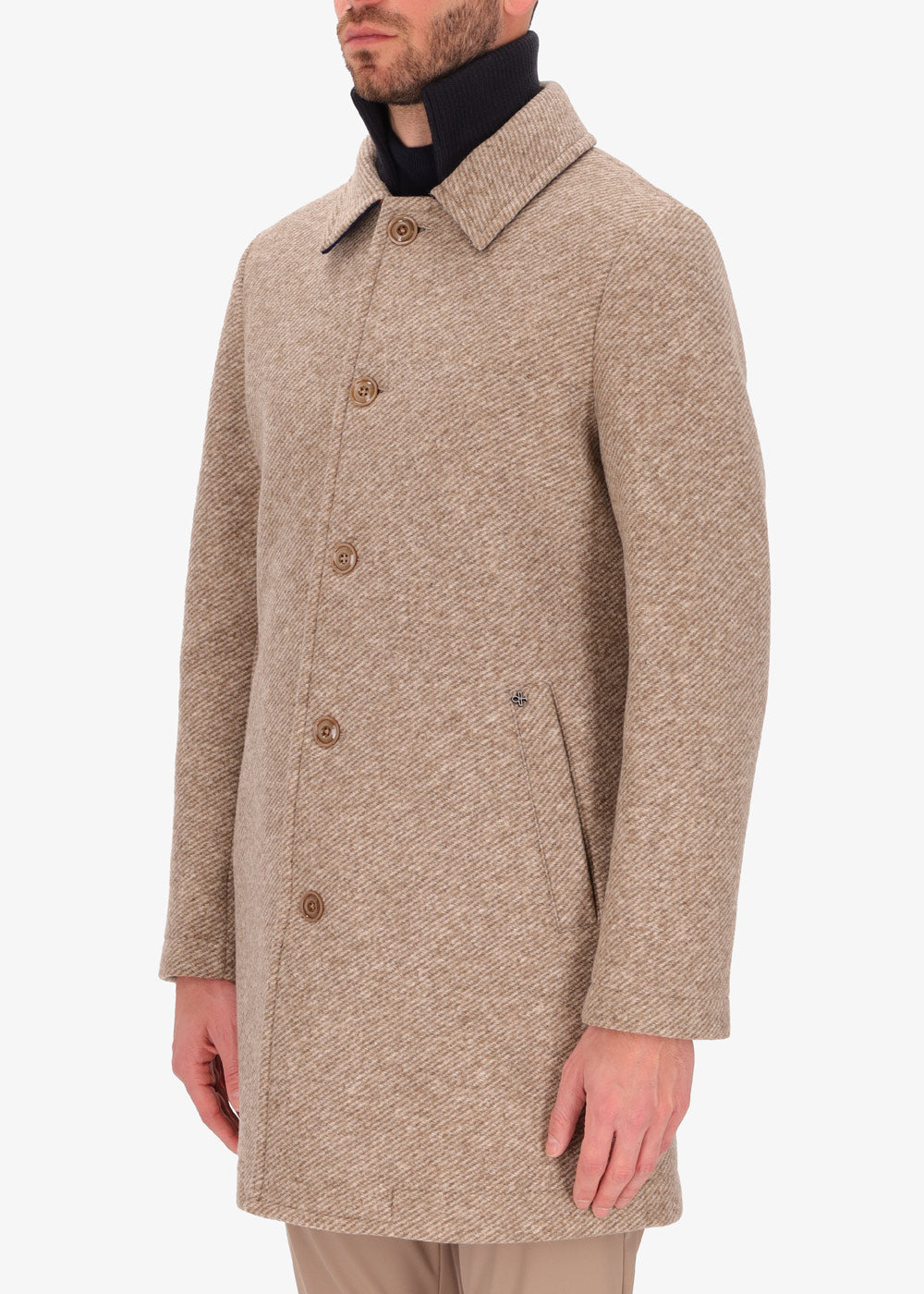 Trenchcoat Naum aus gekochter Wolle