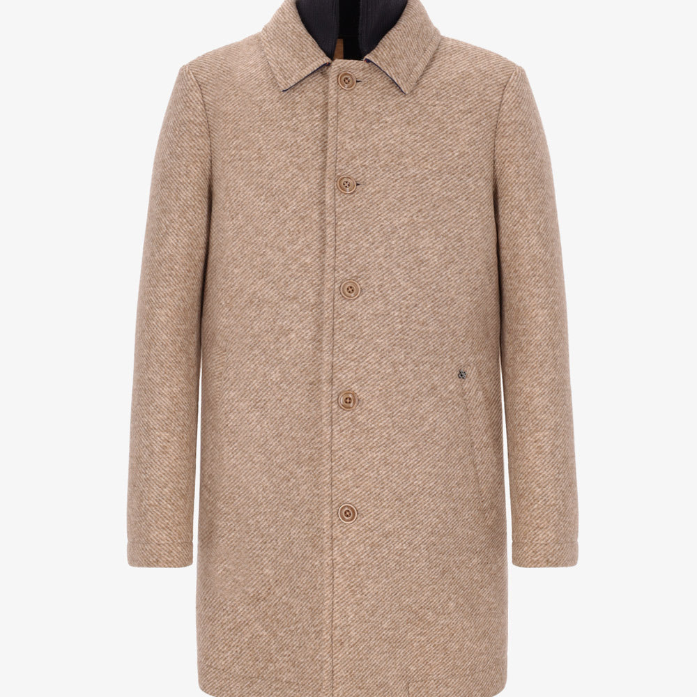 Trenchcoat Naum aus gekochter Wolle