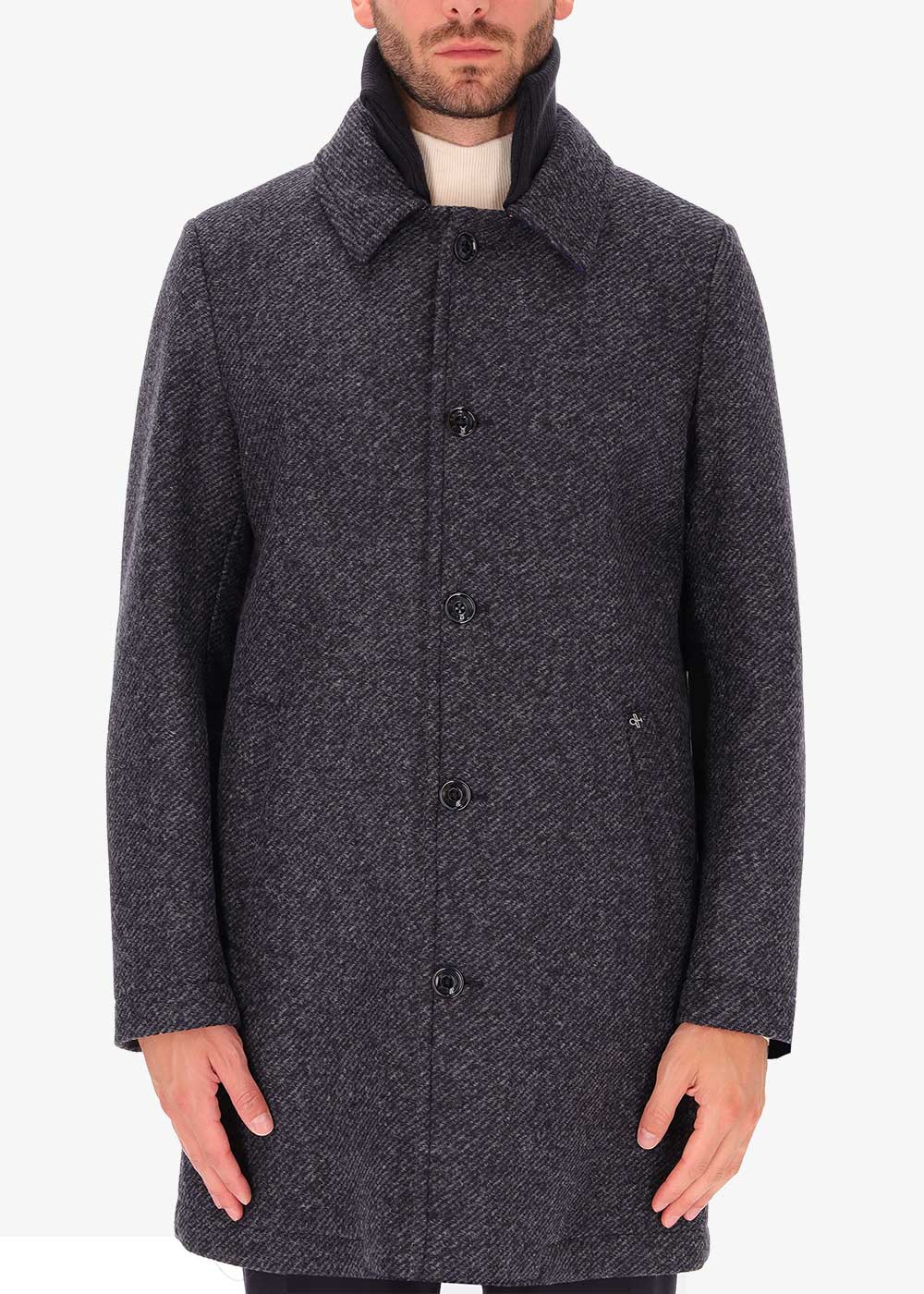 Trenchcoat Naum aus gekochter Wolle