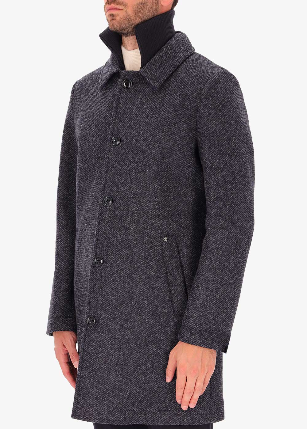 Trenchcoat Naum aus gekochter Wolle