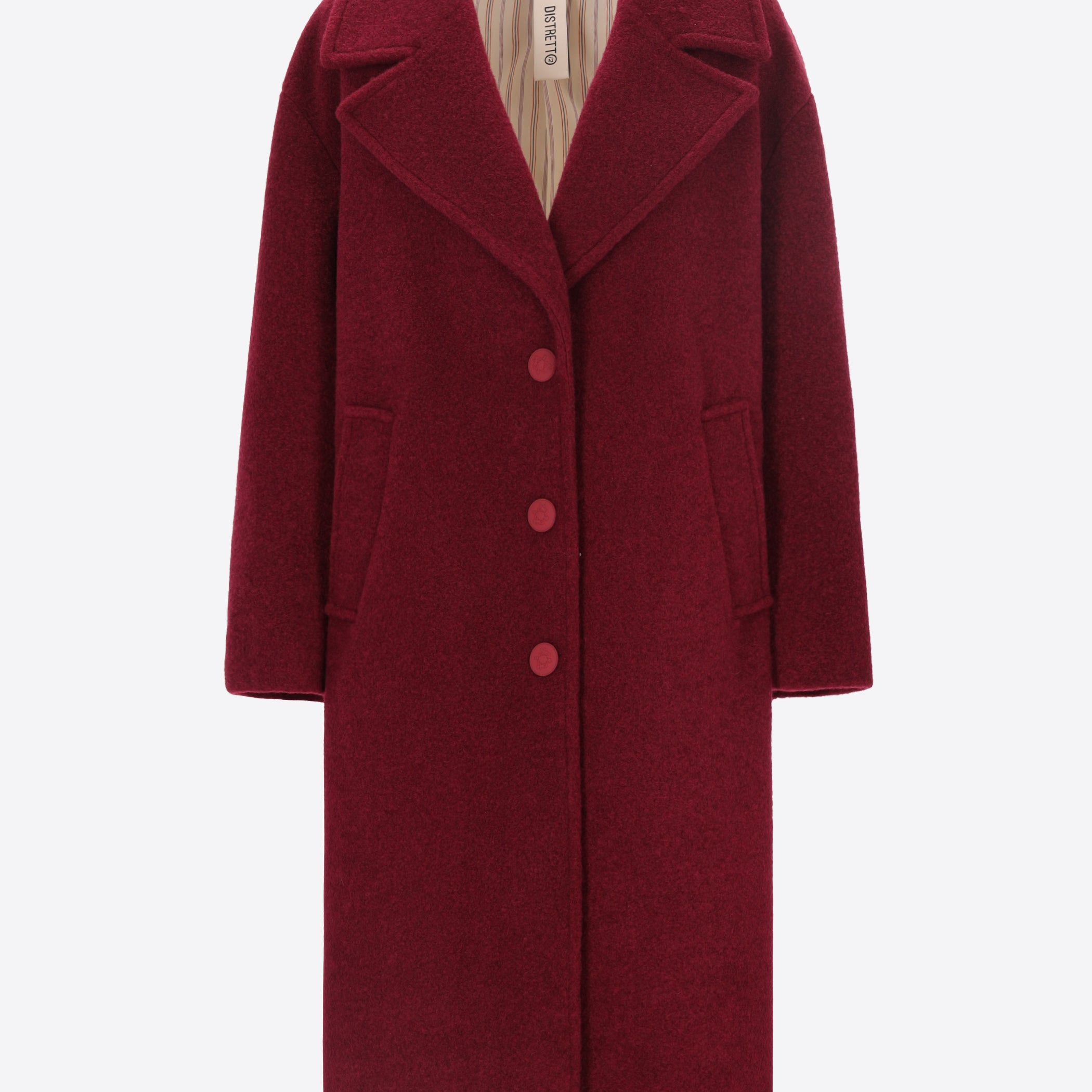 Distretto12 Fiordaliso Wine Boiled-Wool Coat - Woman - Product Still Life