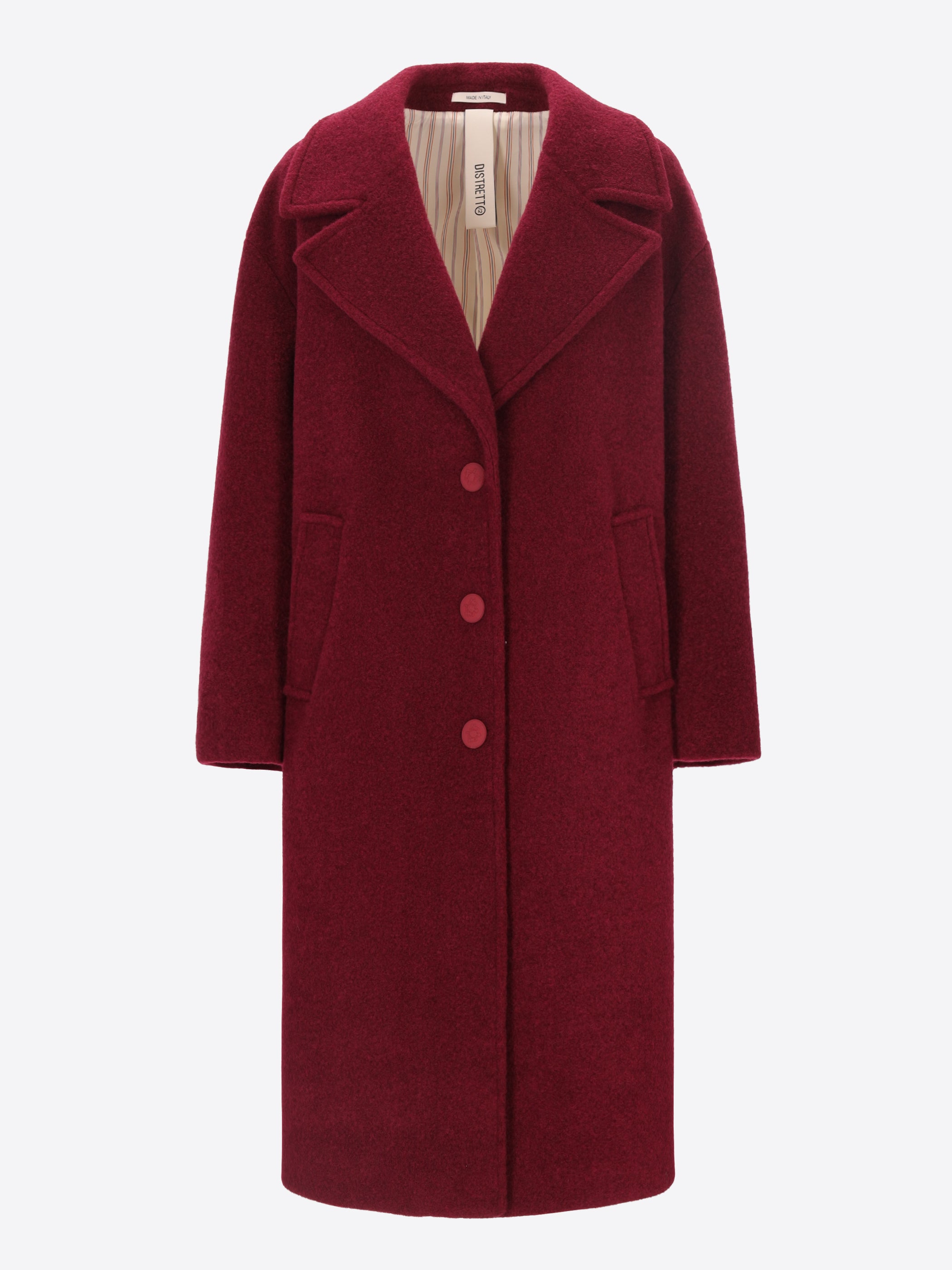 Distretto12 Fiordaliso Wine Boiled-Wool Coat - Woman - Product Still Life