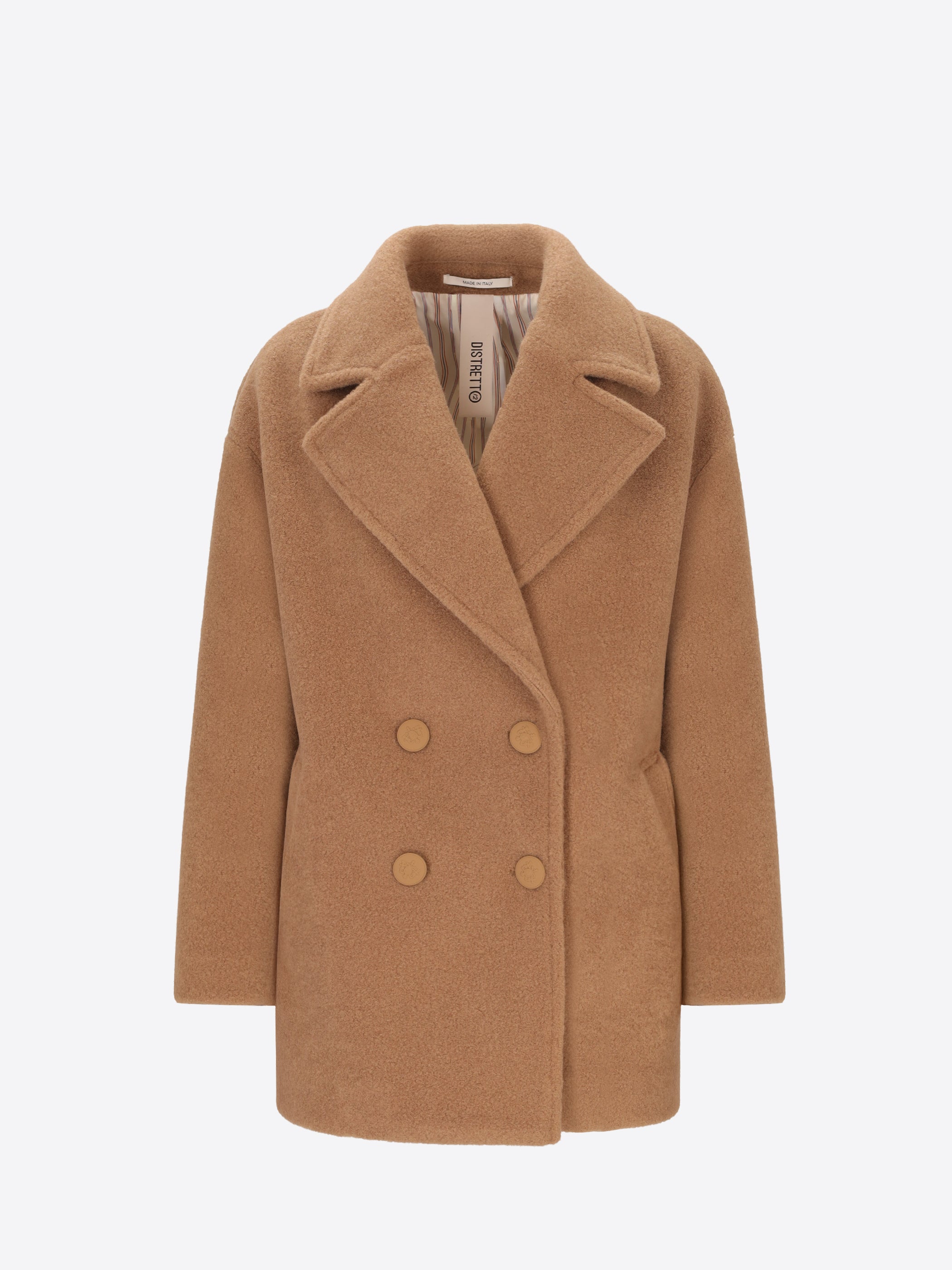 Distretto12 Camel Boiled-Wool Peacoat Fiordaliso - Woman - Product Still Life