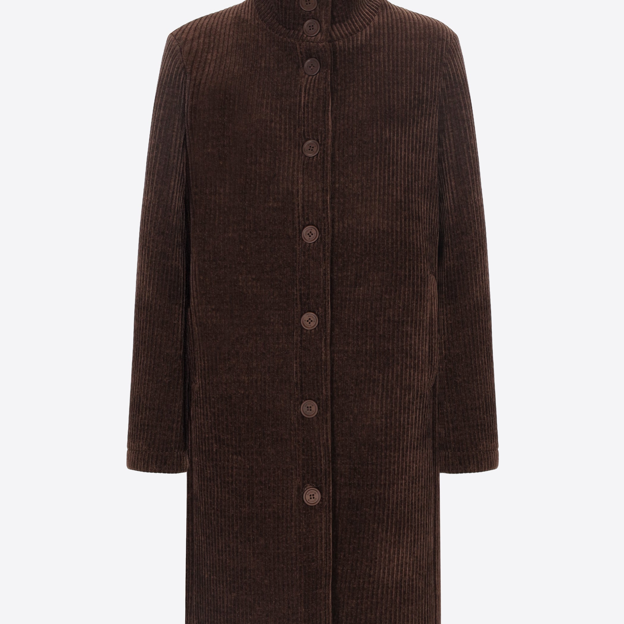 Distretto12 Alba Brown Bonded 500-Wale Corduroy Coat - Woman - Product Still Life