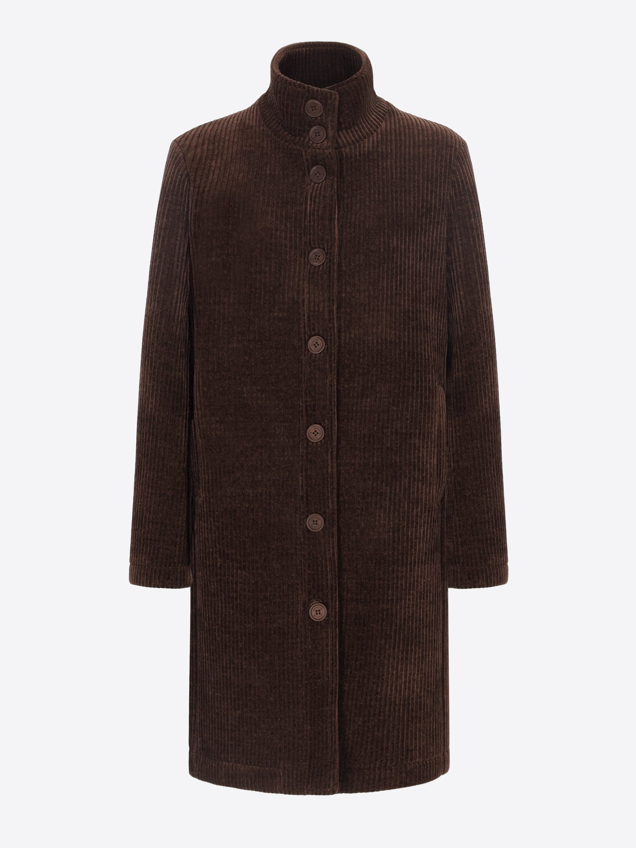 Distretto12 Alba Brown Bonded 500-Wale Corduroy Coat - Woman - Product Still Life