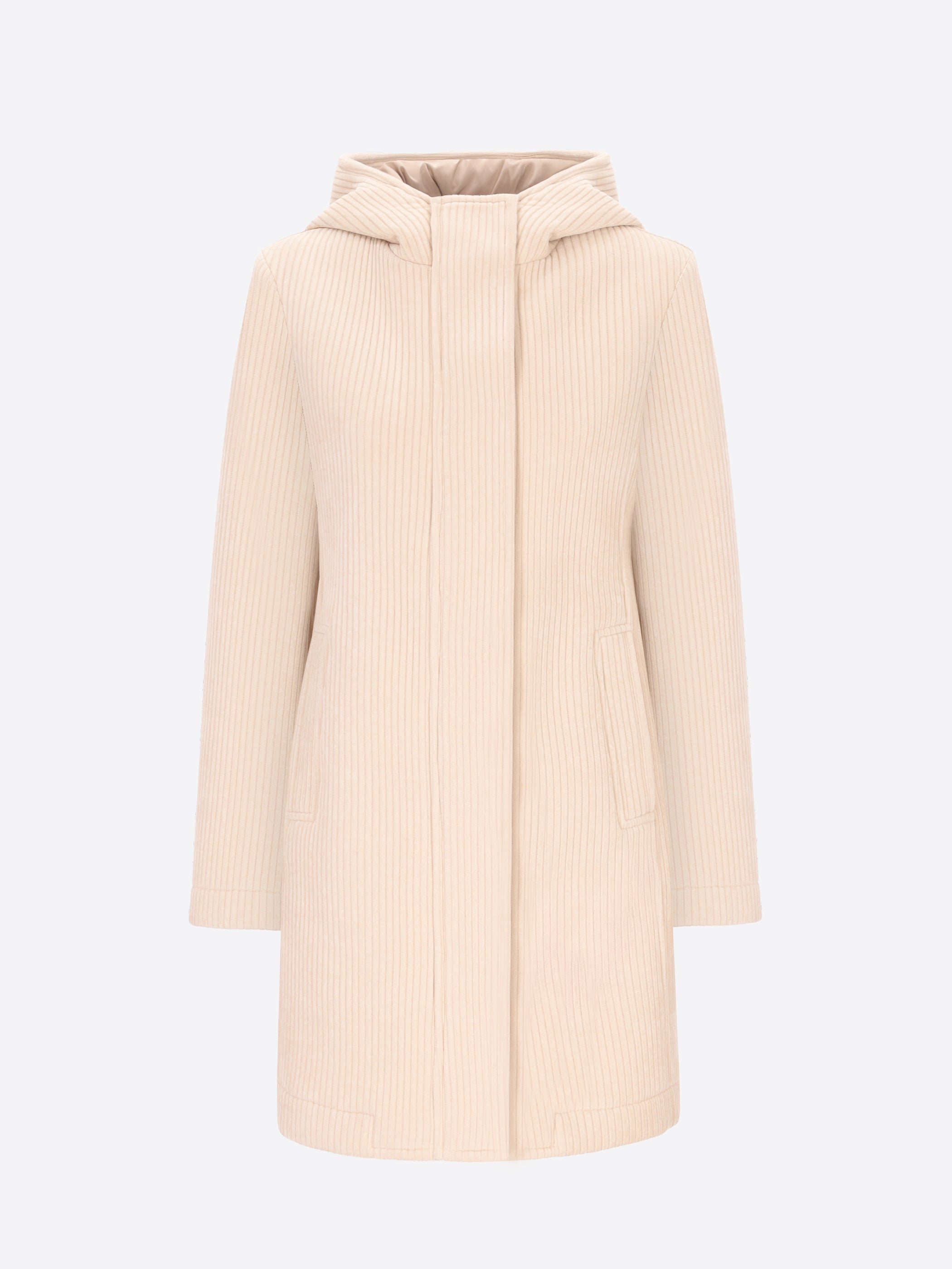 Distretto12 Cream Bonded 500-Wale Corduroy Parka Alba - Woman - Product Still Life