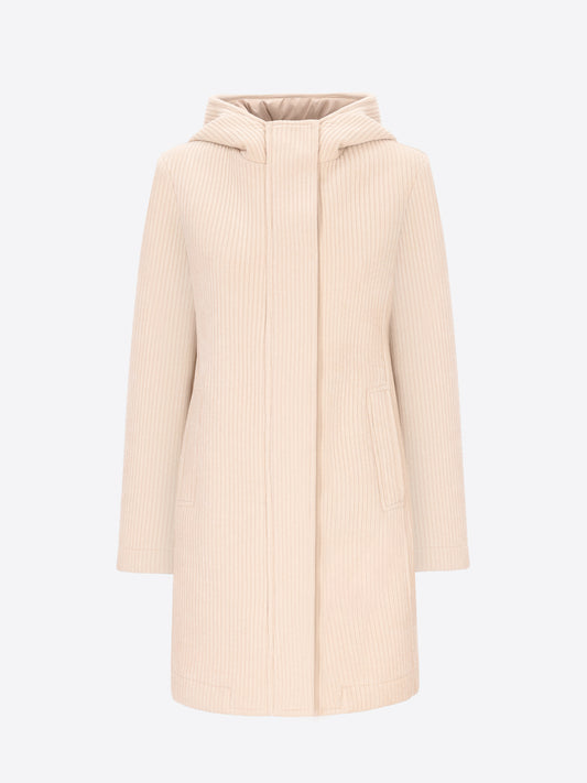 Distretto12 Cream Bonded 500-Wale Corduroy Parka Alba - Woman - Product Still Life