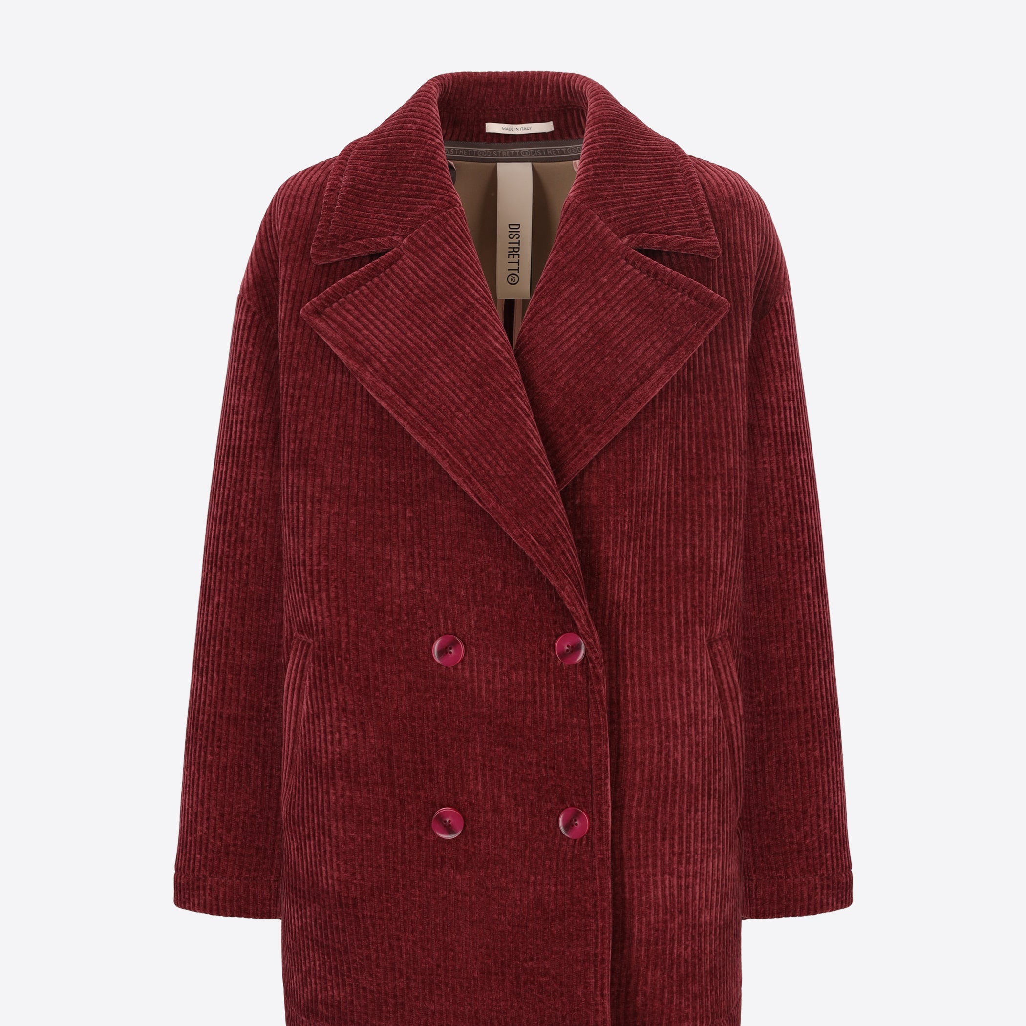 Distretto12 Wine Bonded 500-Wale Corduroy Peacoat Alba - Woman - Product Still Life