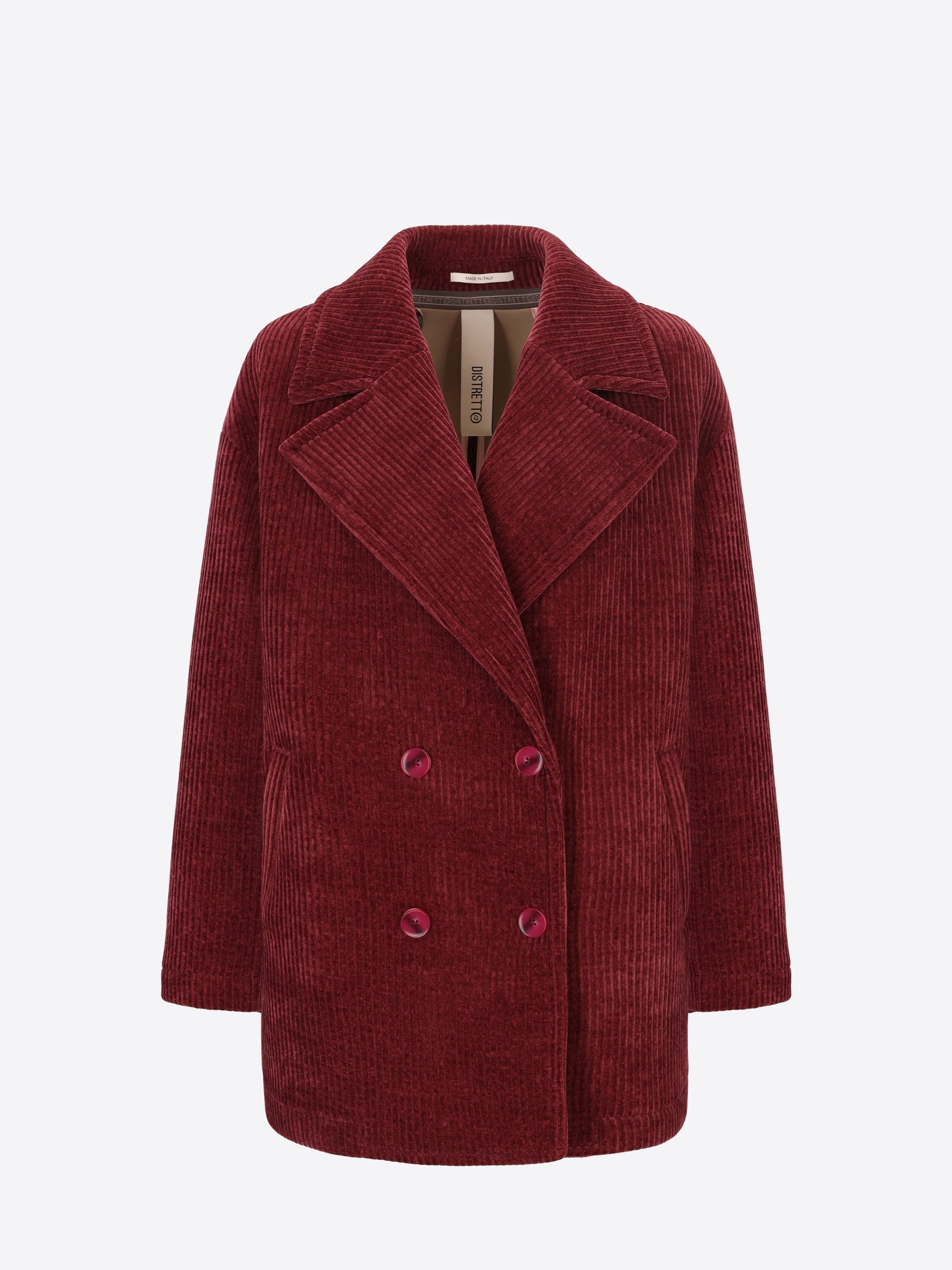 Distretto12 Wine Bonded 500-Wale Corduroy Peacoat Alba - Woman - Product Still Life
