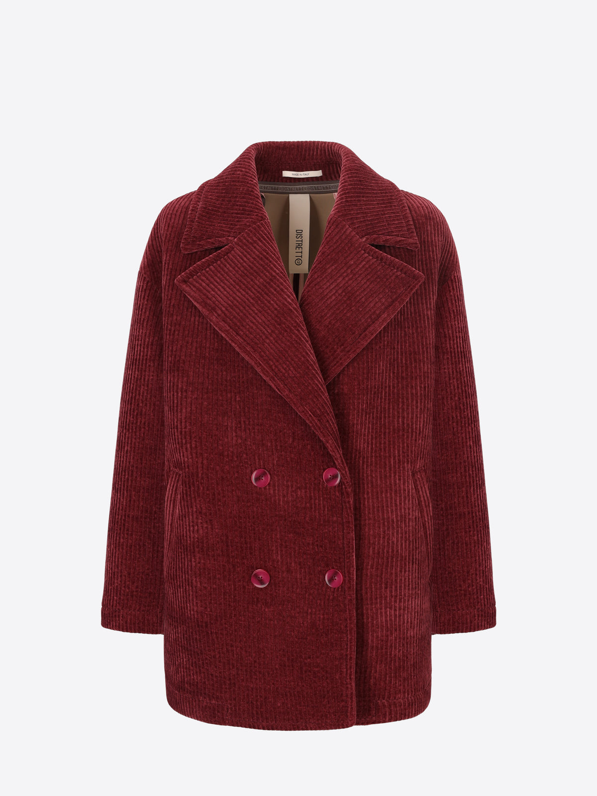 Distretto12 Wine Bonded 500-Wale Corduroy Peacoat Alba - Woman - Product Still Life