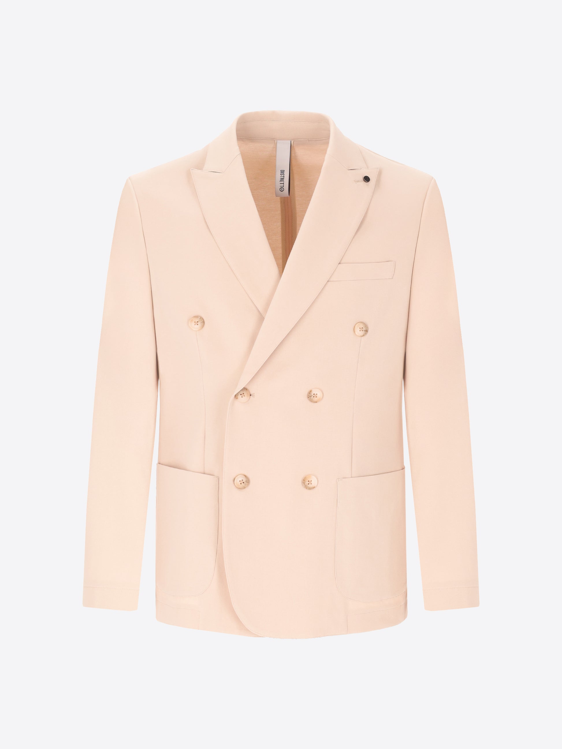 Technical Double-Breasted Jacket in Punto Milano Fabric