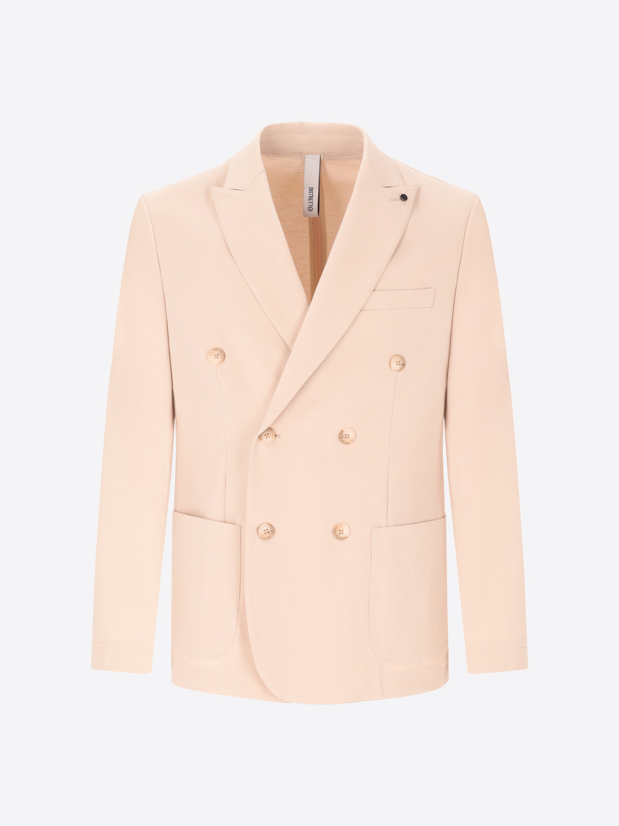 Technical Double-Breasted Jacket in Punto Milano Fabric