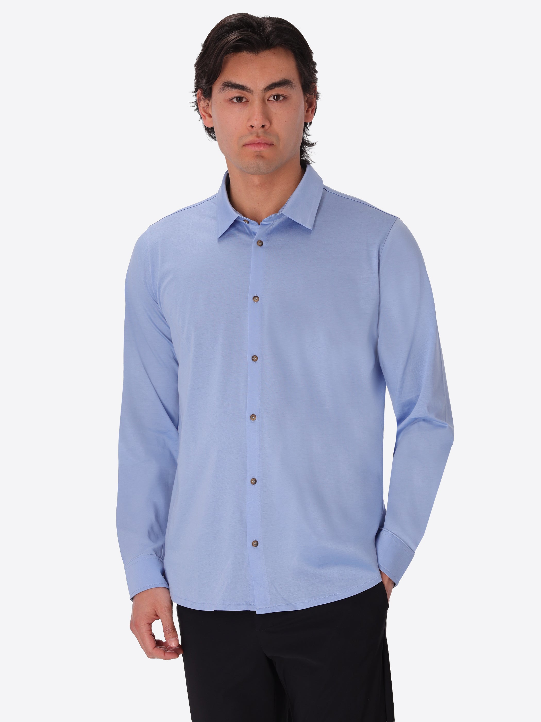 Shirt Menta In Fresh-Hand Cotton-Modal Fabric