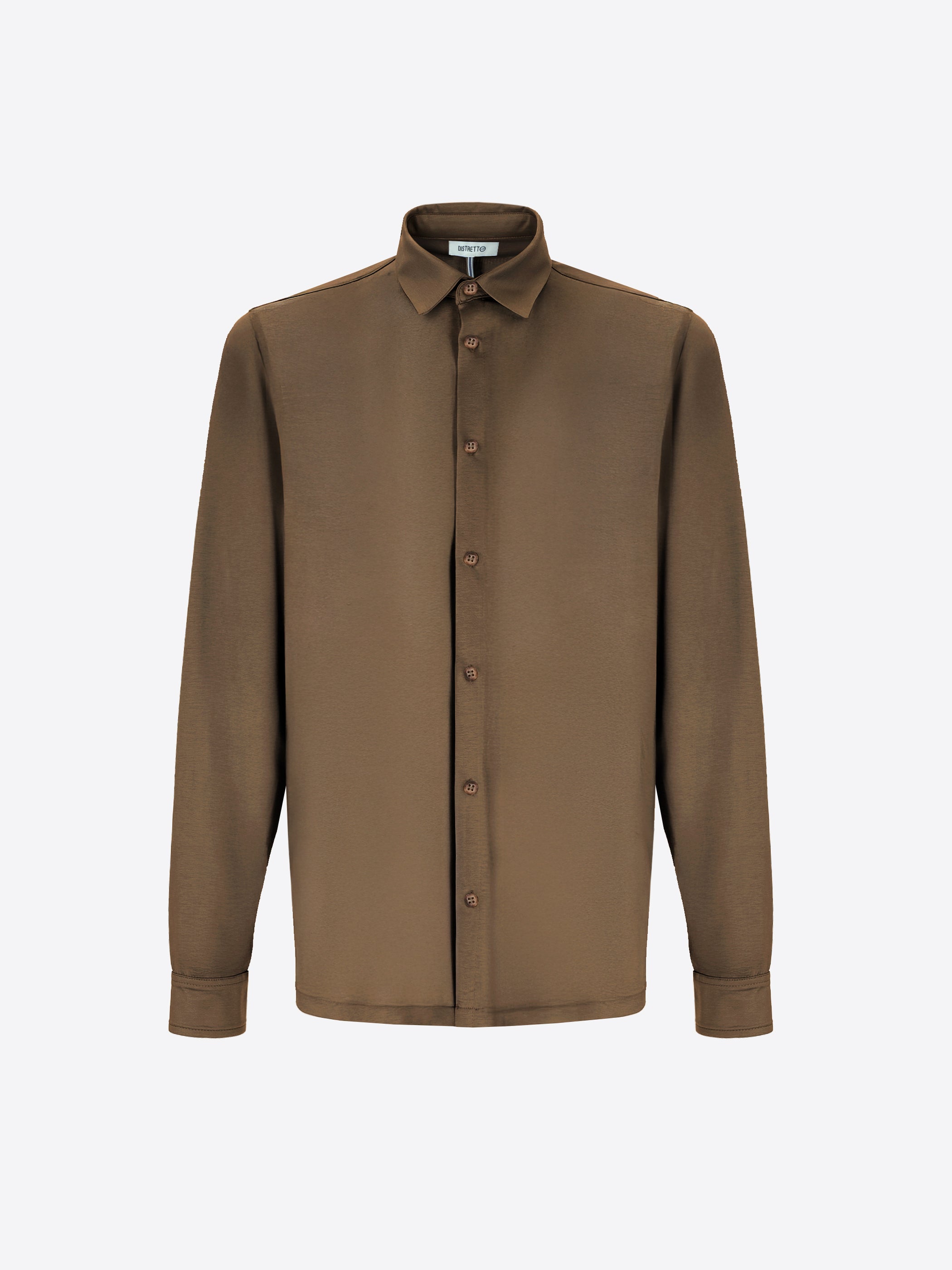 Shirt Menta In Fresh-Hand Cotton-Modal Fabric
