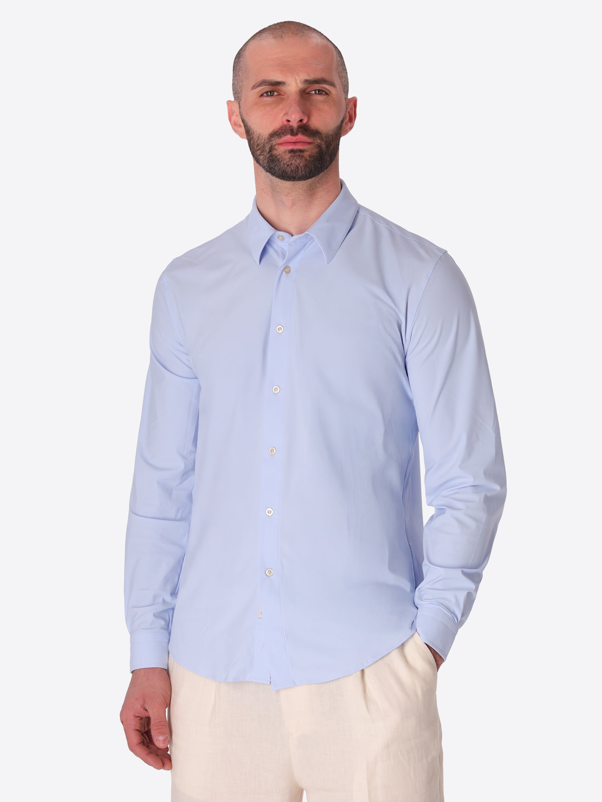 Shirt Tevo In Technical Stretch Jersey Breathable Fabric