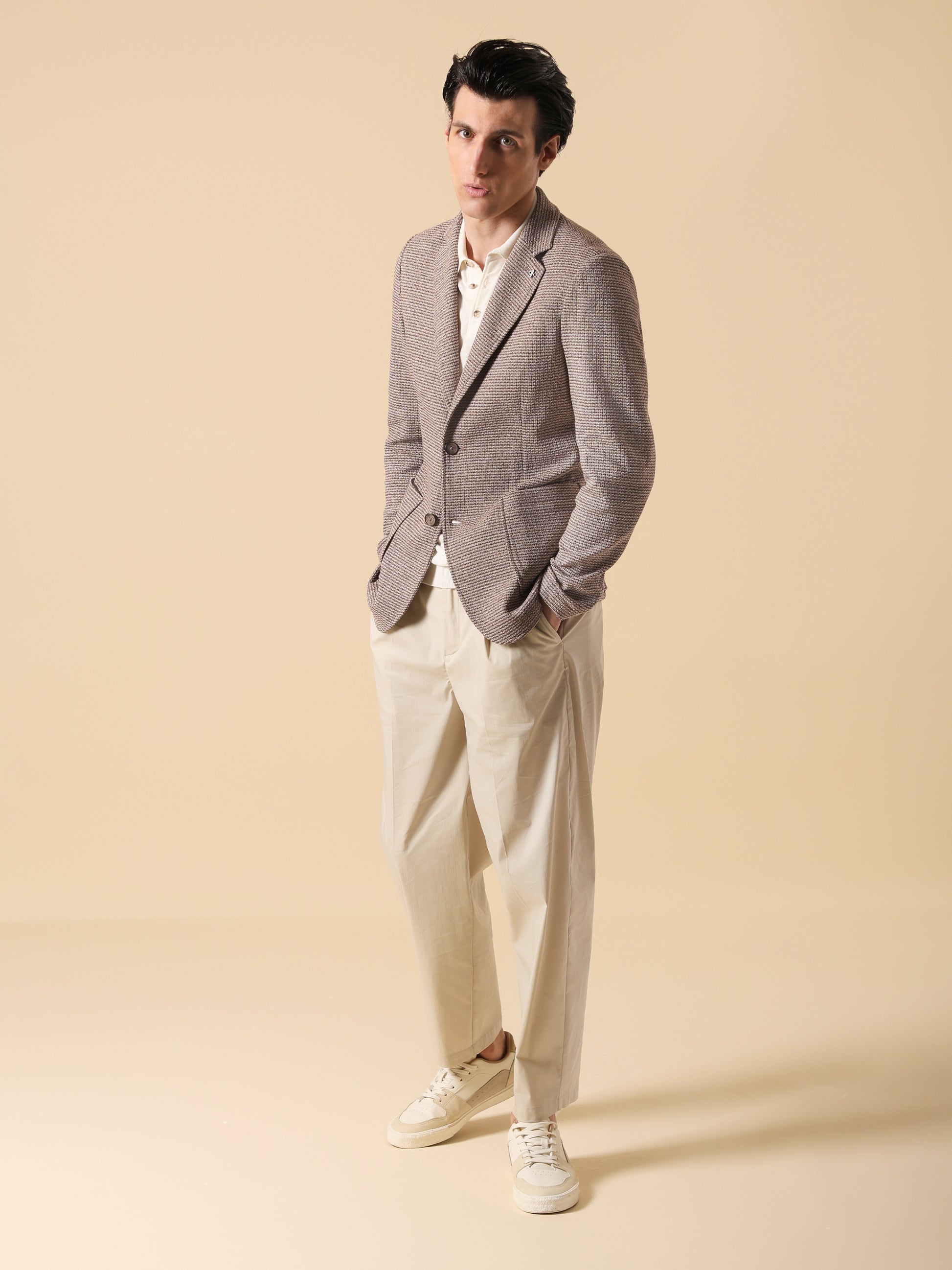 Jacket Barcellona In Stretch Cotton Blend Fabric