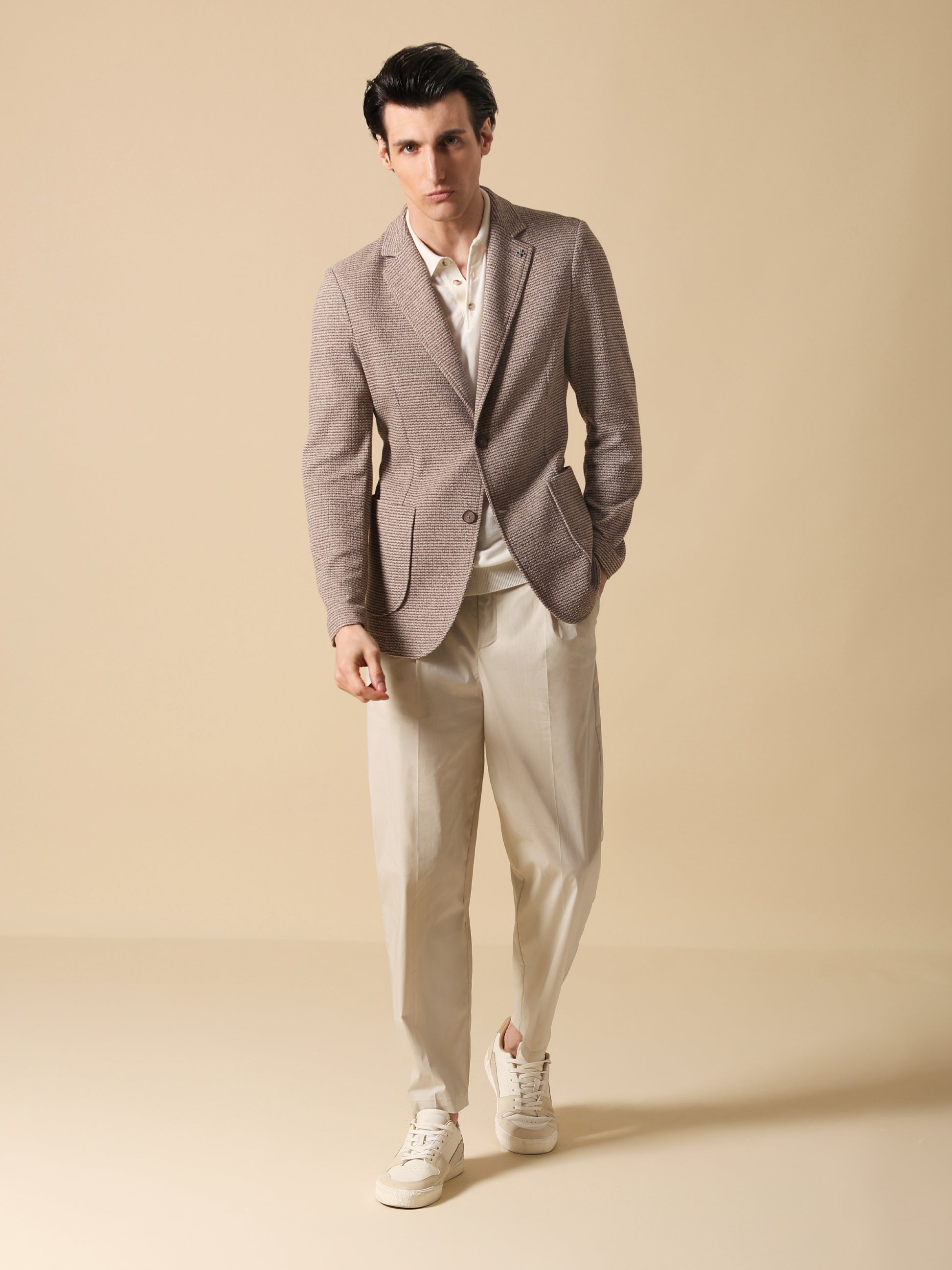 Jacket Barcellona In Stretch Cotton Blend Fabric