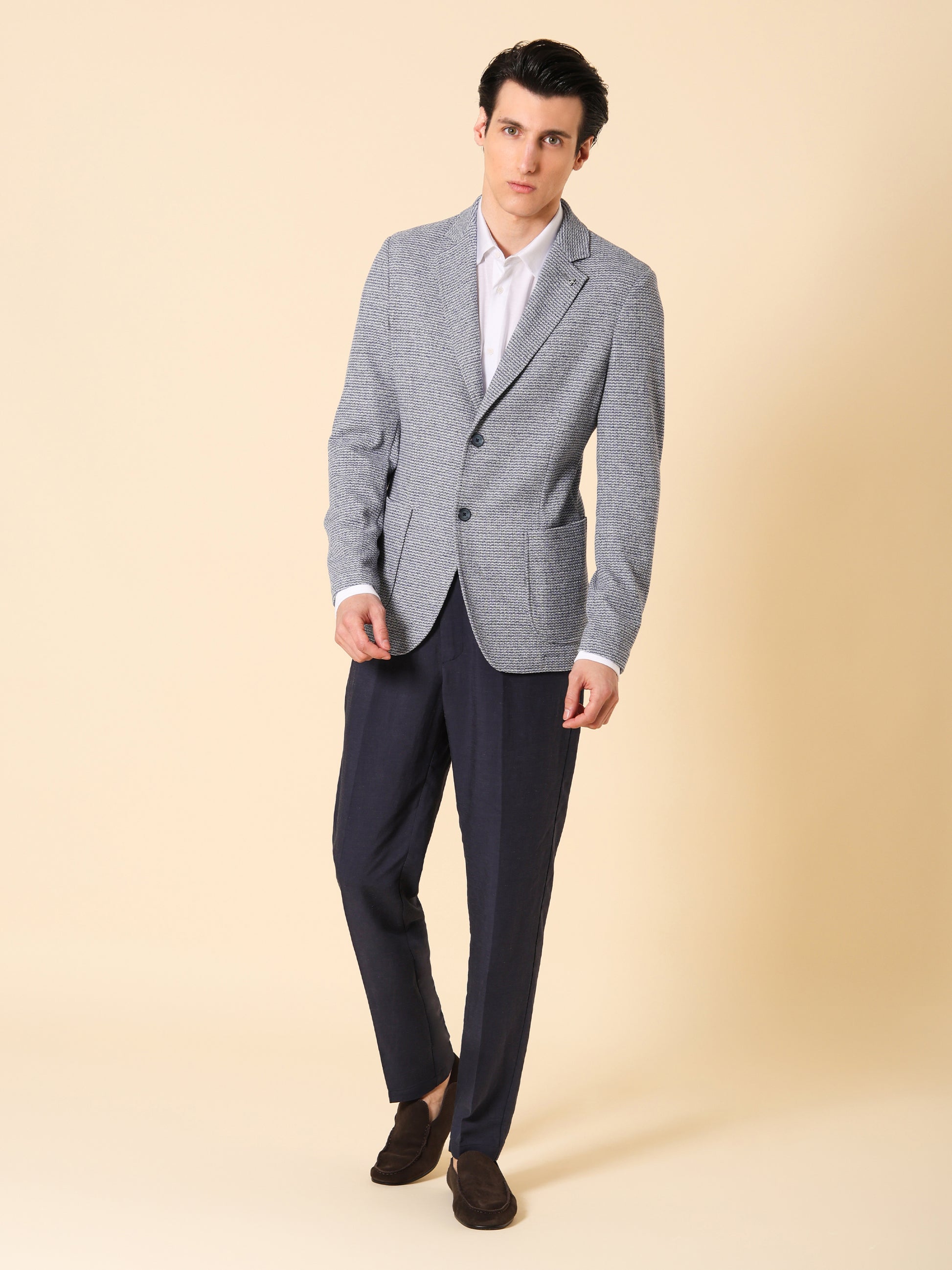 Jacket Barcellona In Stretch Cotton Blend Fabric