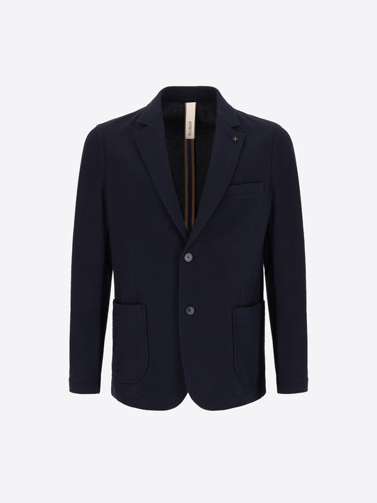 Clay Jacke Aus Ton-in-Ton Punktstruktur-Stretchgewebe