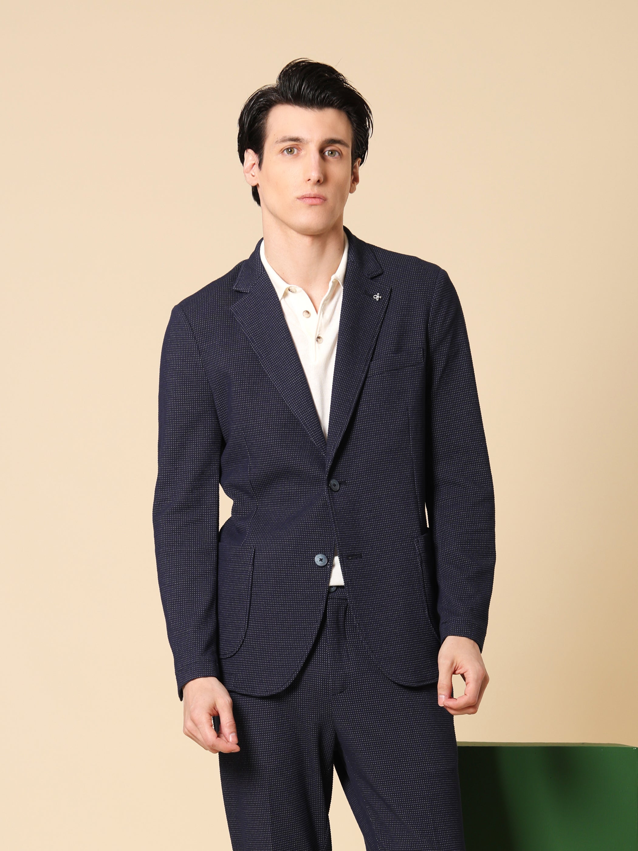 Jacket Conte In Structured Jersey Super-Comfort Fabric