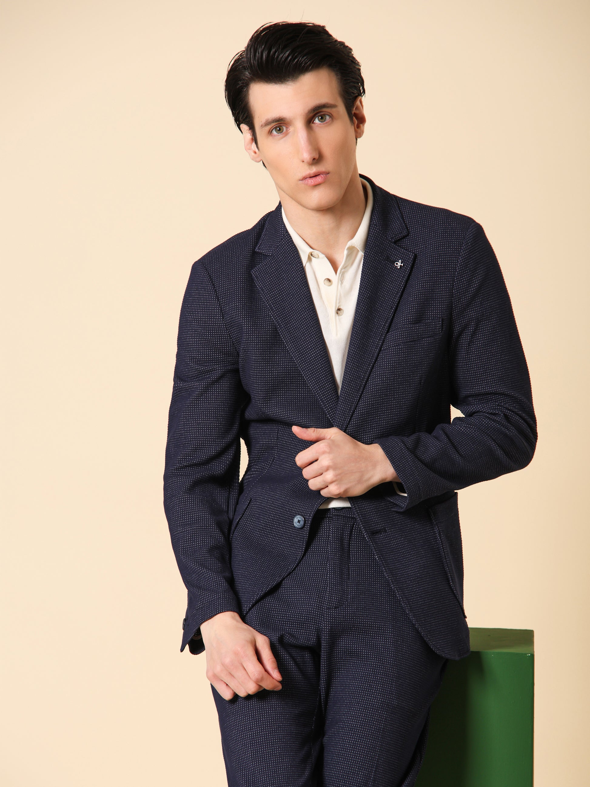 Jacket Conte In Structured Jersey Super-Comfort Fabric
