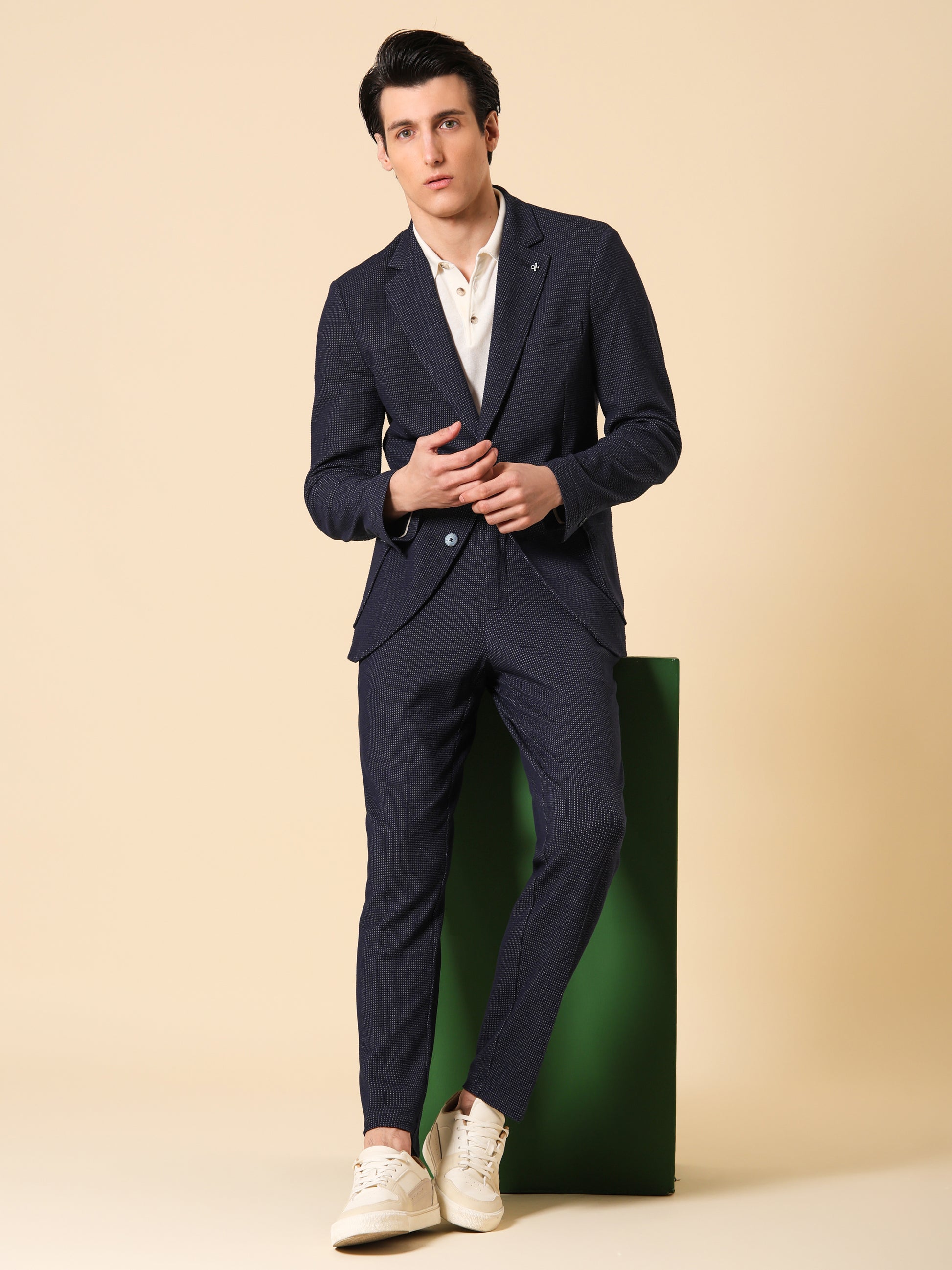 Jacket Conte In Structured Jersey Super-Comfort Fabric