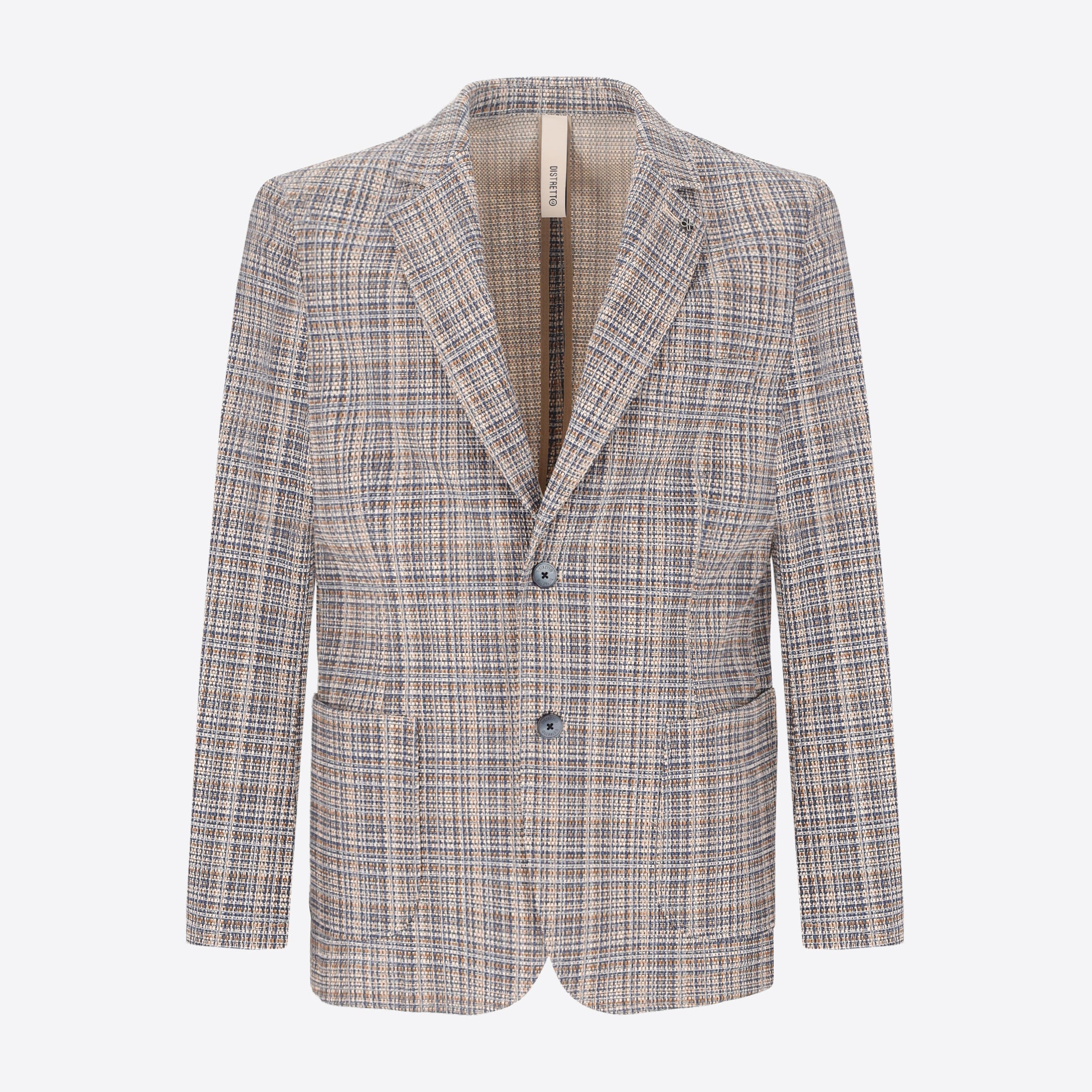 Easy Jacke Aus Strukturpunkt-Stretchgewebe Mit Mehrstreifen-Karo-Print