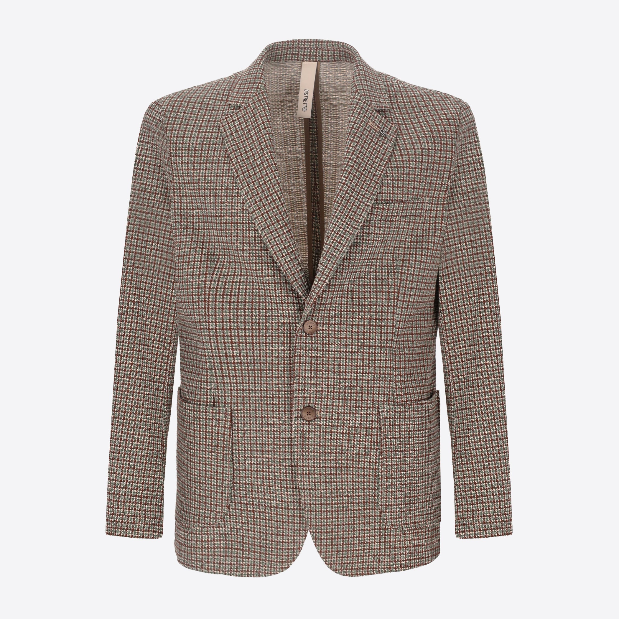 Jacket Cosmo In Micro-Textured Stretch Fabric With Regimental Print