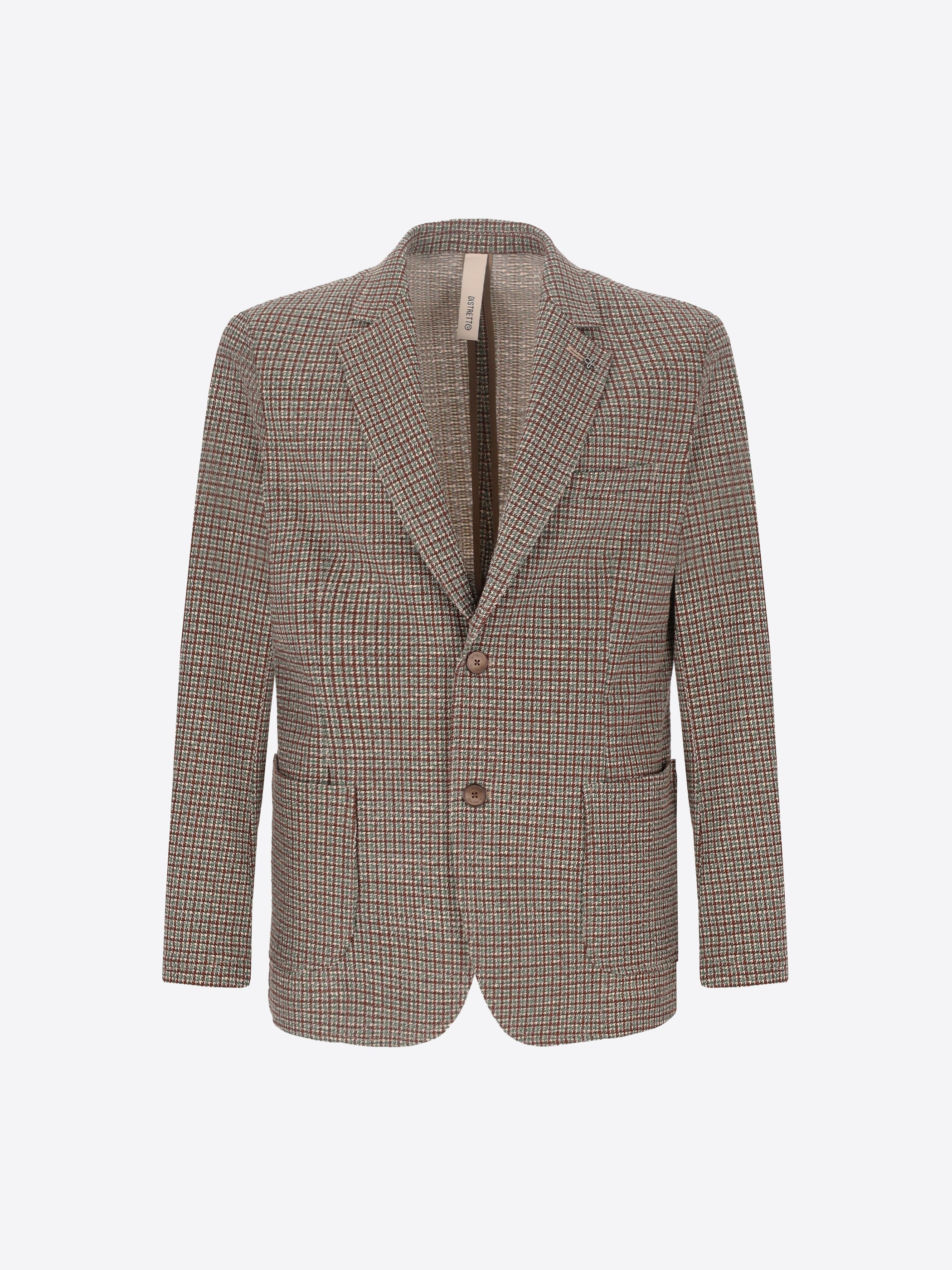 Jacket Cosmo In Micro-Textured Stretch Fabric With Regimental Print