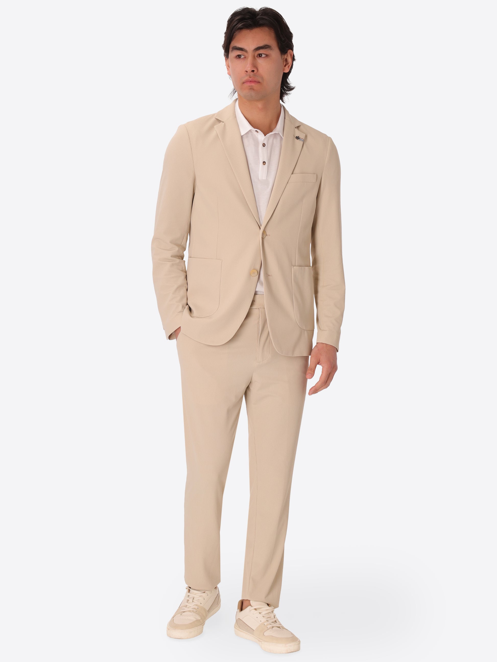 Giacca High-Perform12 Leccio In Tessuto Tecnico Stretch Con Righe A Rilievo
