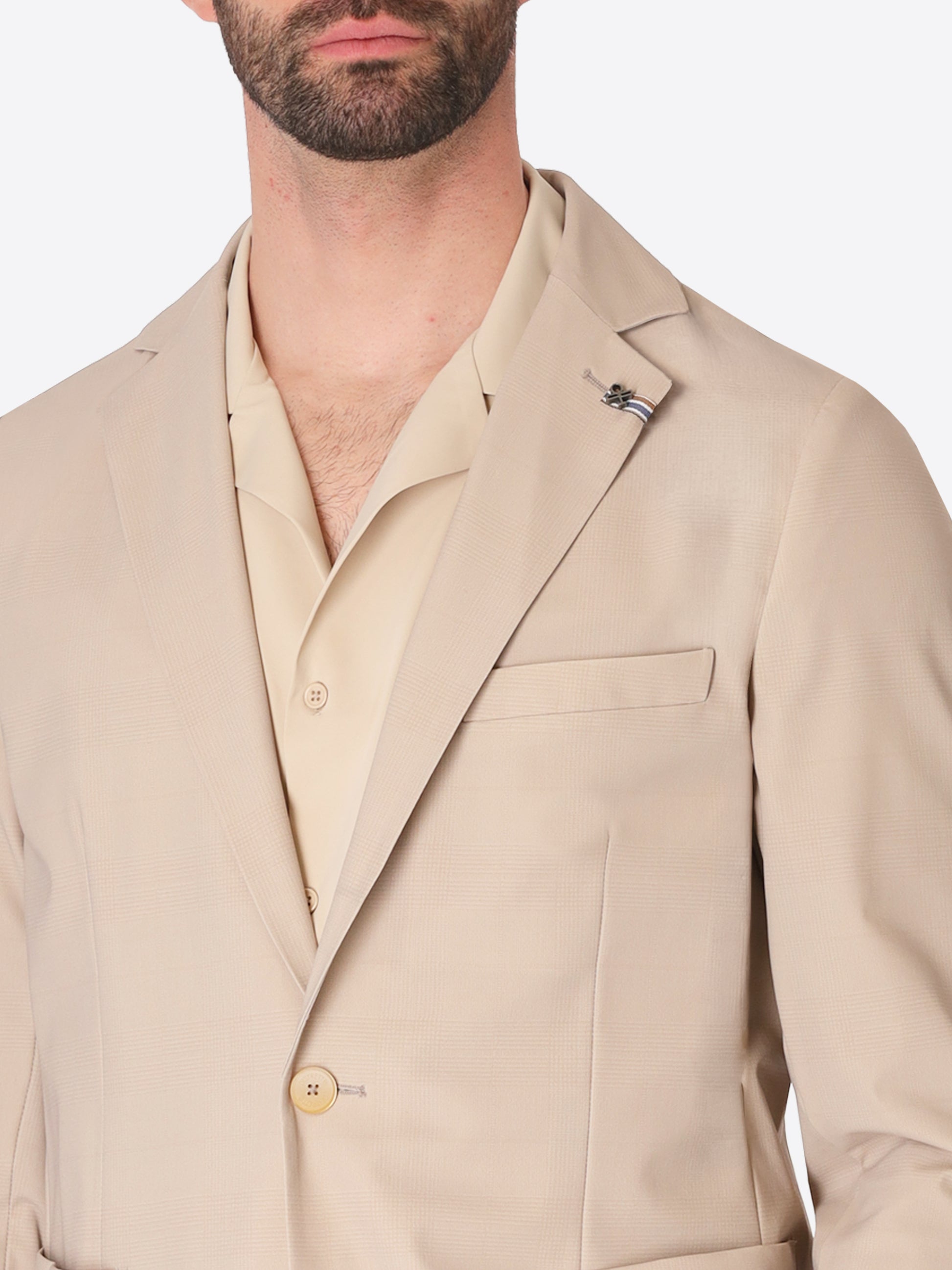 High-Perform12 Jacket Quercia In Technical Active Stretch Prince Of Wales Fabric