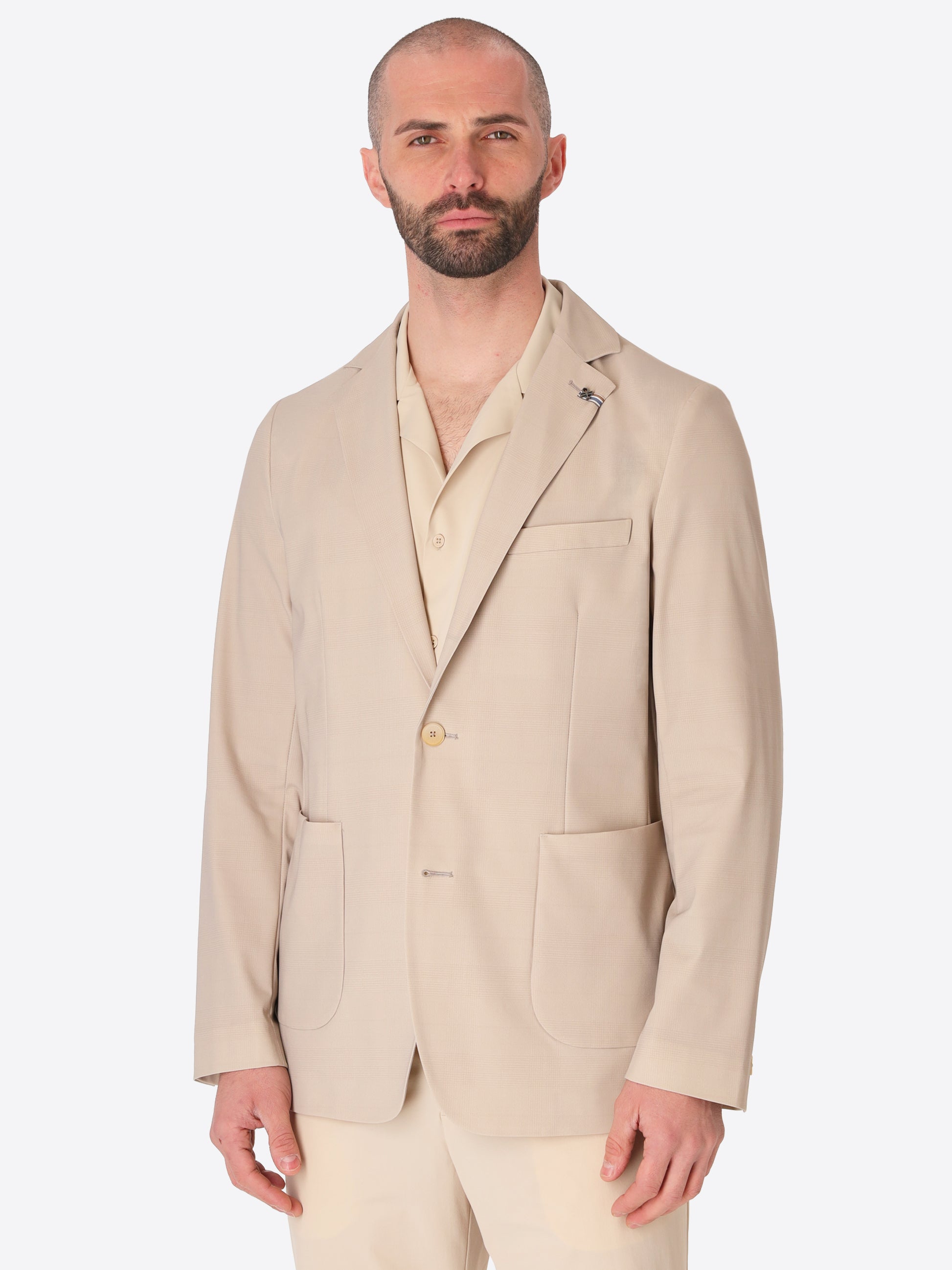 High-Perform12 Jacket Quercia In Technical Active Stretch Prince Of Wales Fabric