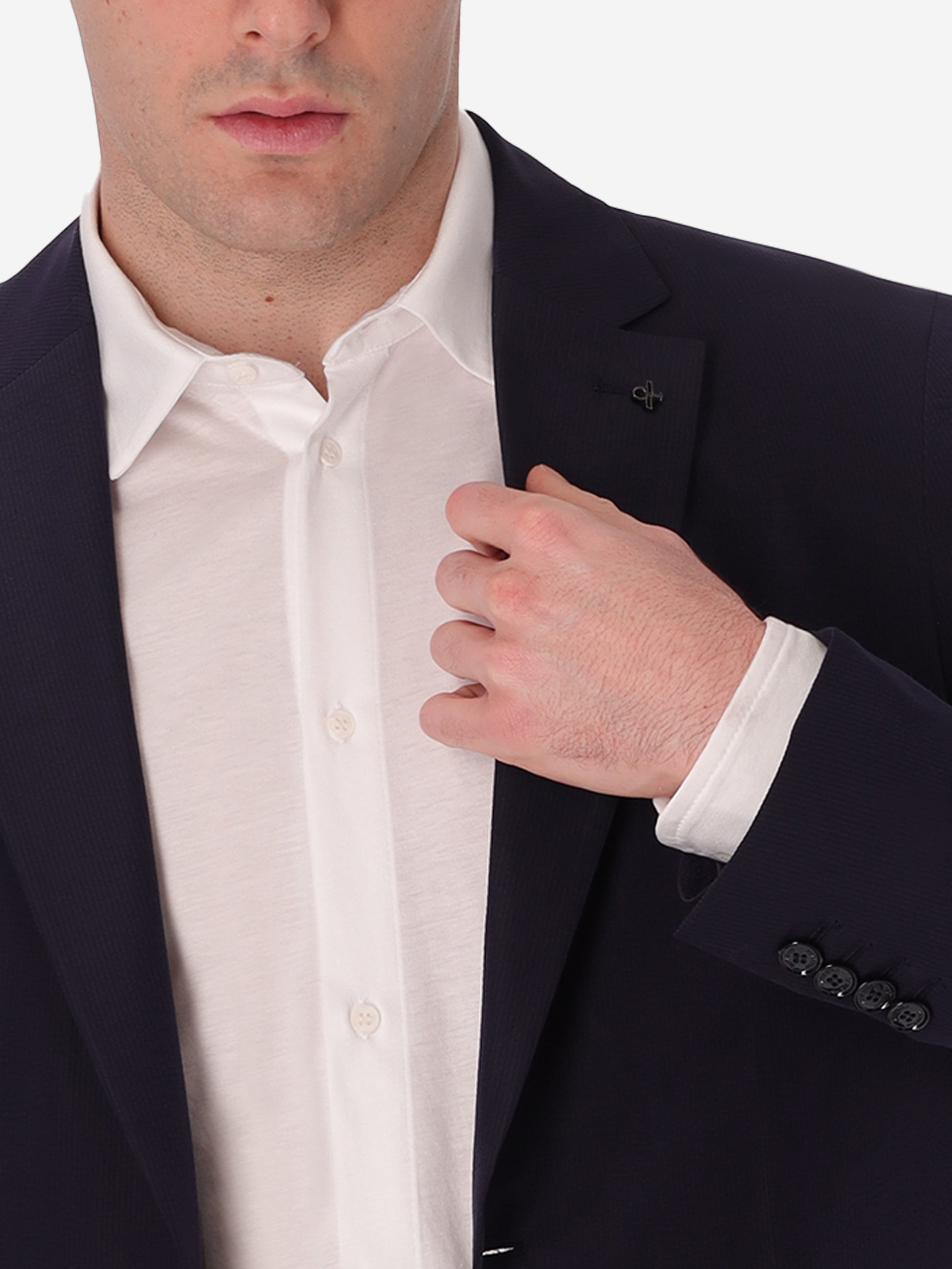 Semi-Tailored Jacket Arezzo In Super-Comfort Embossed Fine Stripe Fabric
