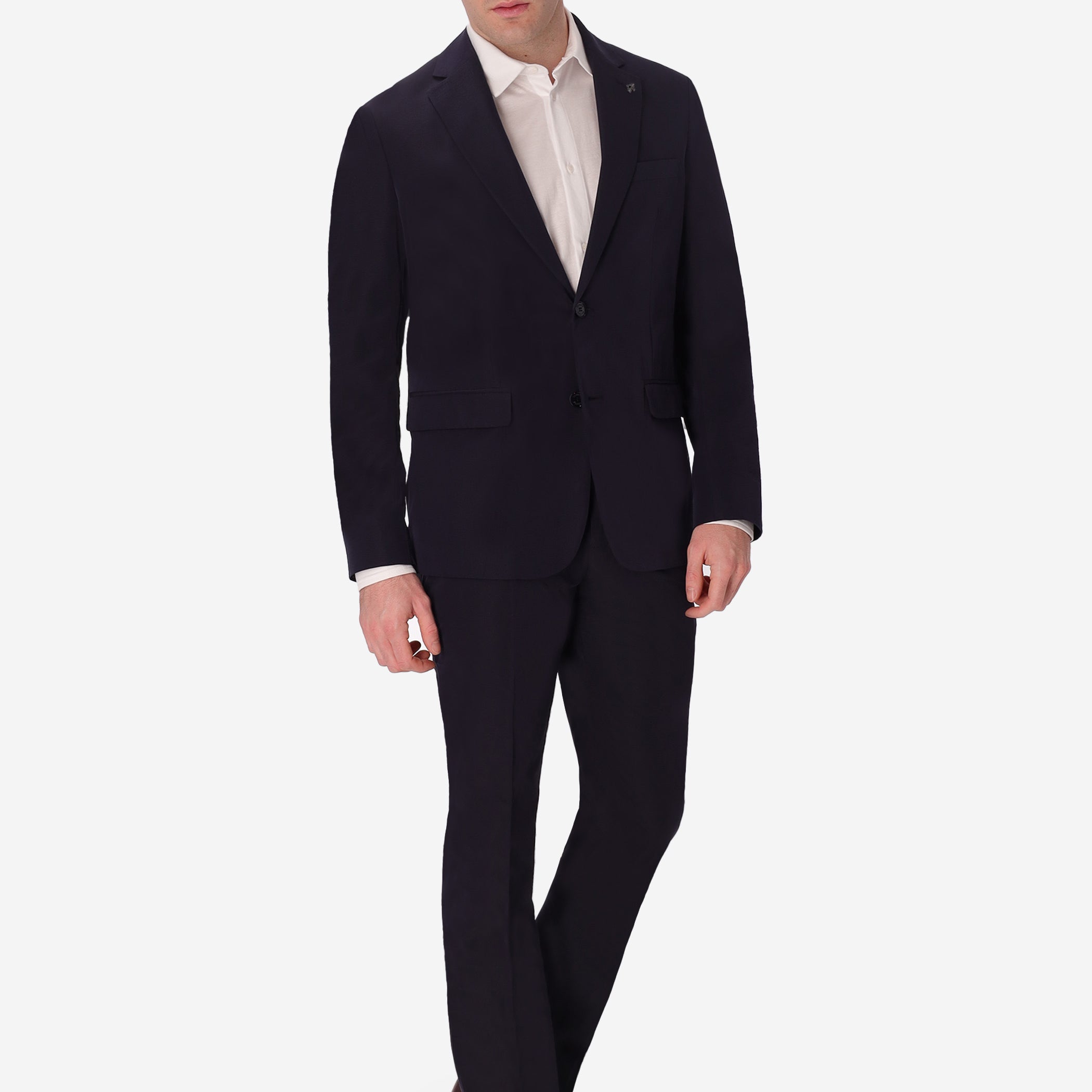 Abito Arezzo Blu In Tessuto Gessato Fine Goffrato Super-Comfort