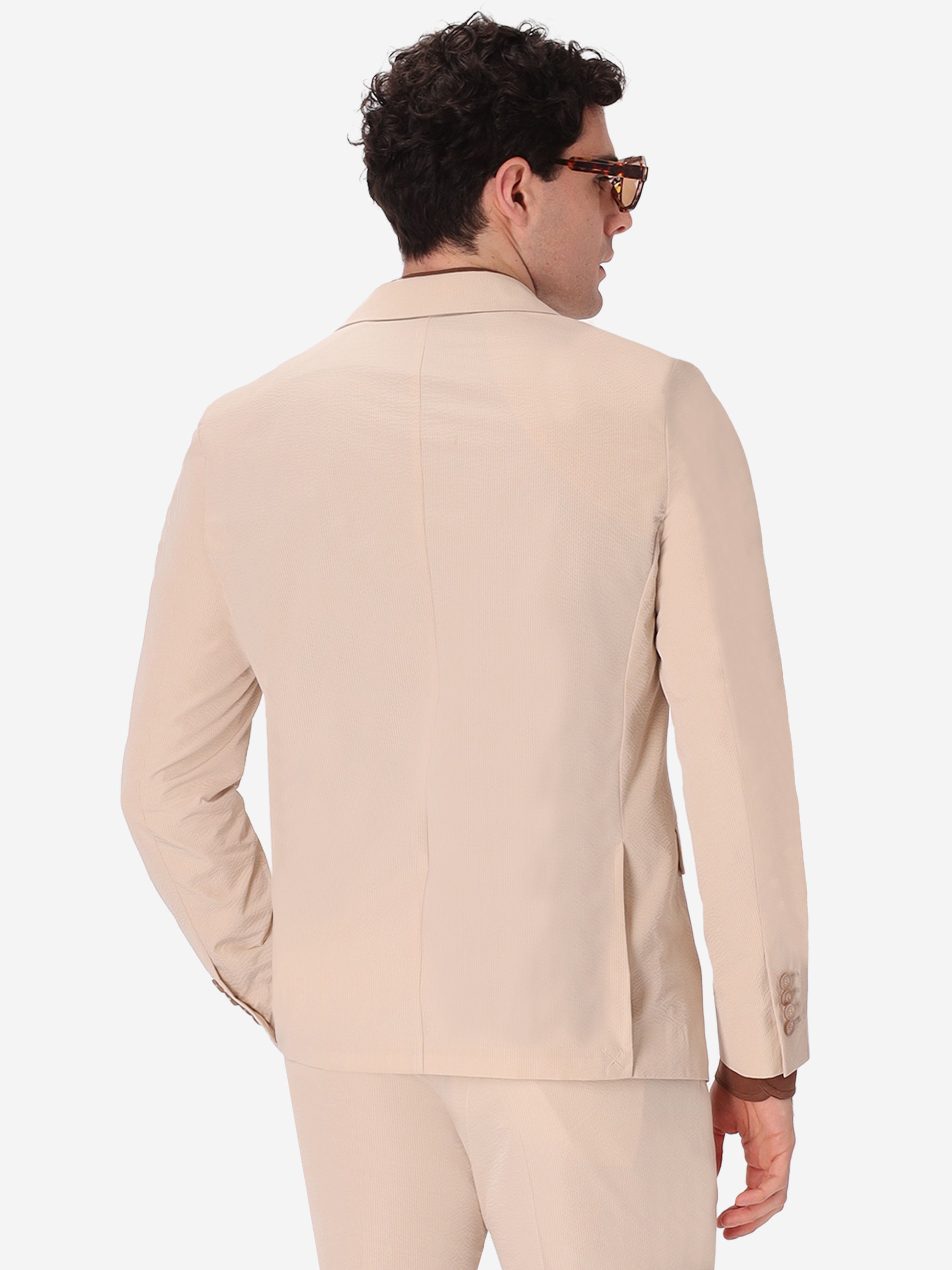Semi-Tailored Jacket Arezzo In Super-Comfort Embossed Fine Stripe Fabric