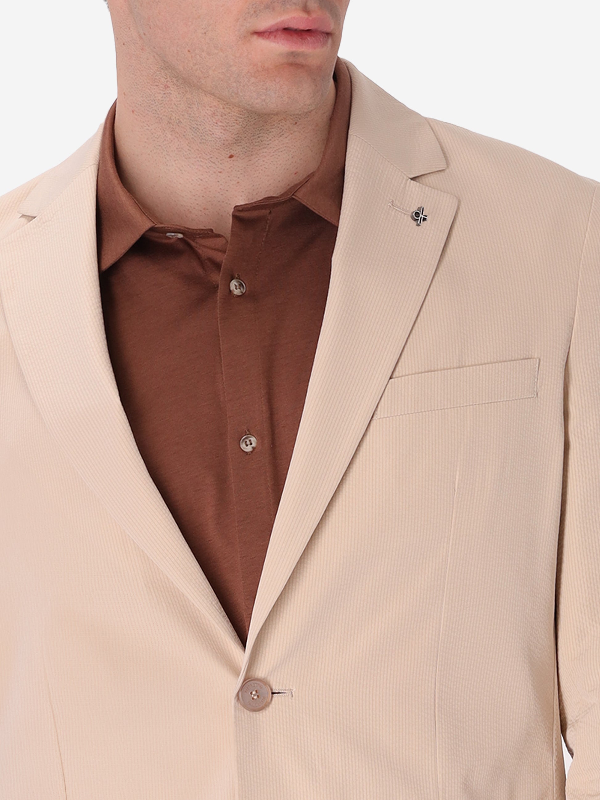 Semi-Tailored Jacket Arezzo In Super-Comfort Embossed Fine Stripe Fabric