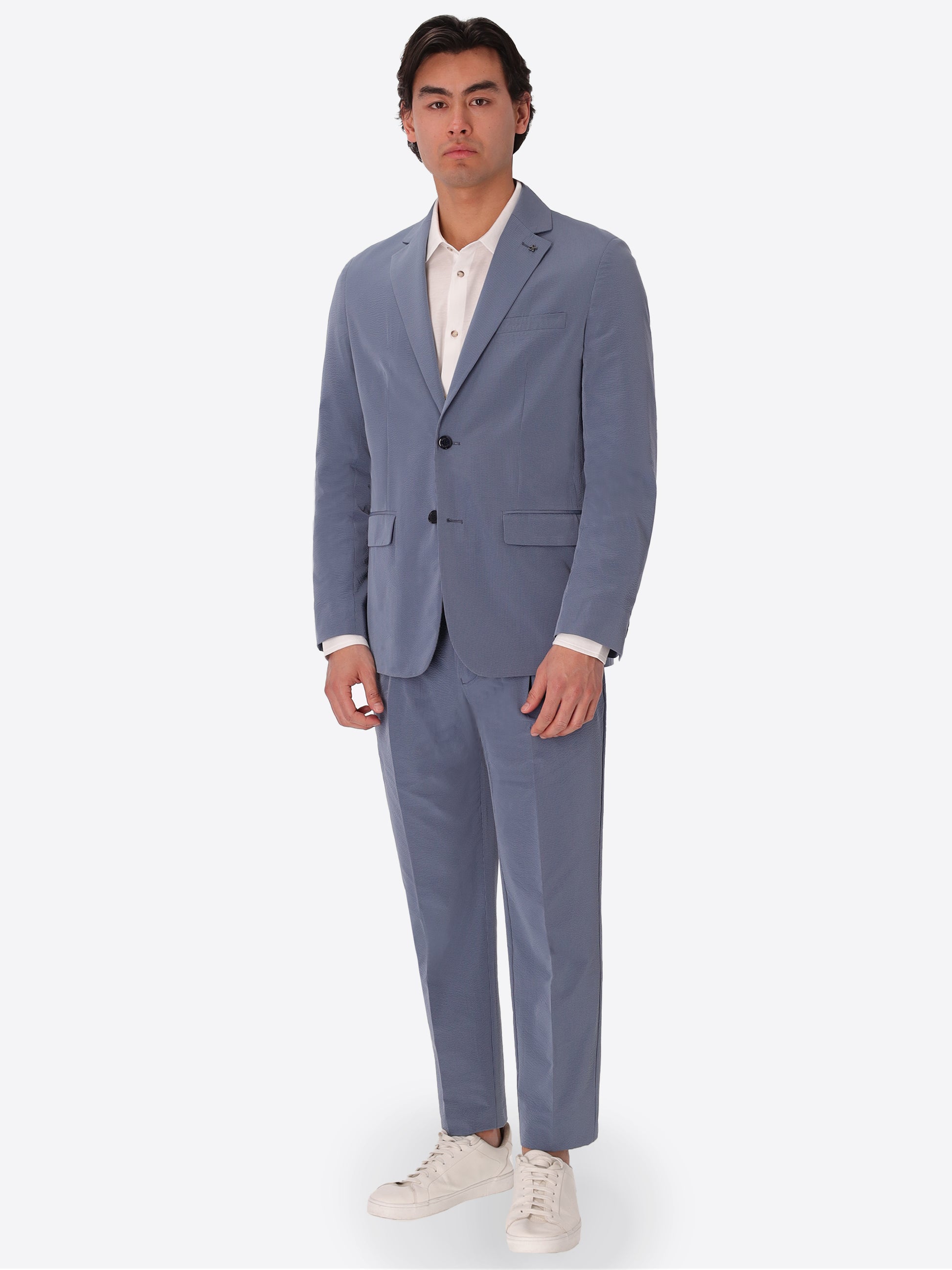 Sugar Paper Suit Arezzo In Super-Comfort Embossed Fine Stripe Fabric